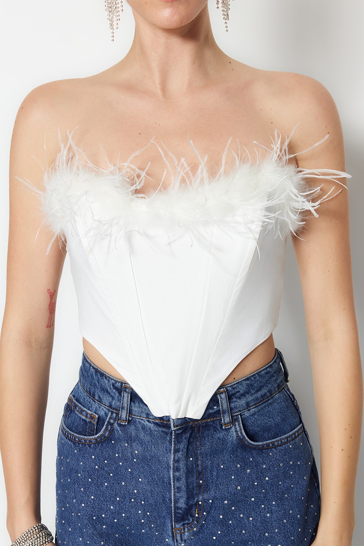 Crop top de dama, Trendyol Ostrich