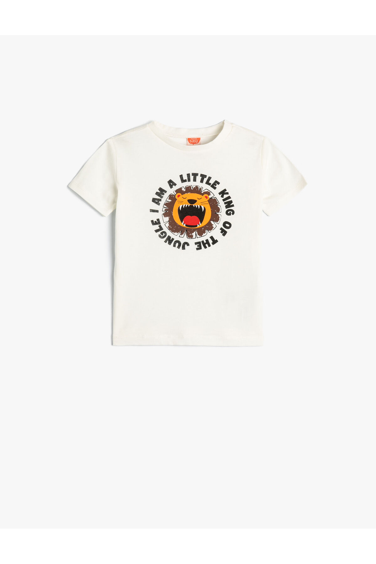 Koton T-Shirt Short Sleeve Lion Printed Cotton