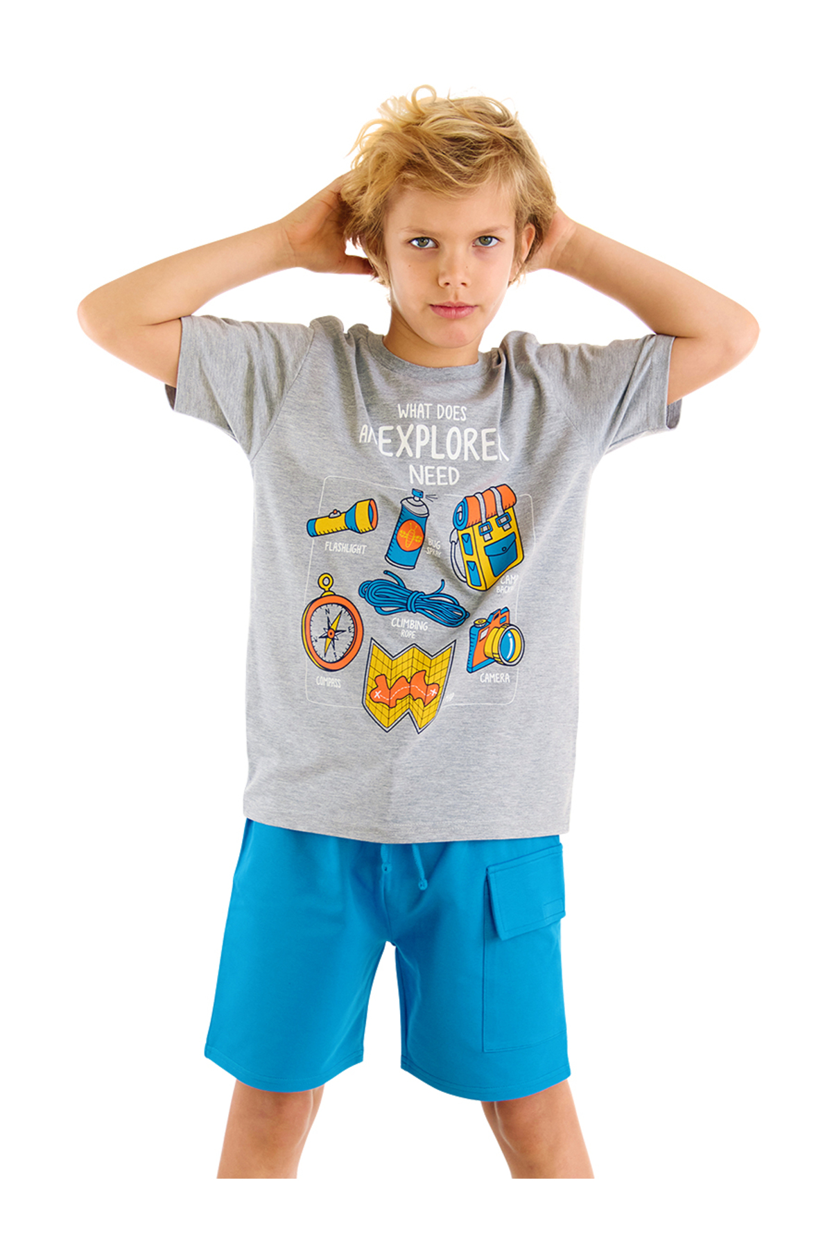Levně Mushi Explorer Boys T-shirt Shorts Set
