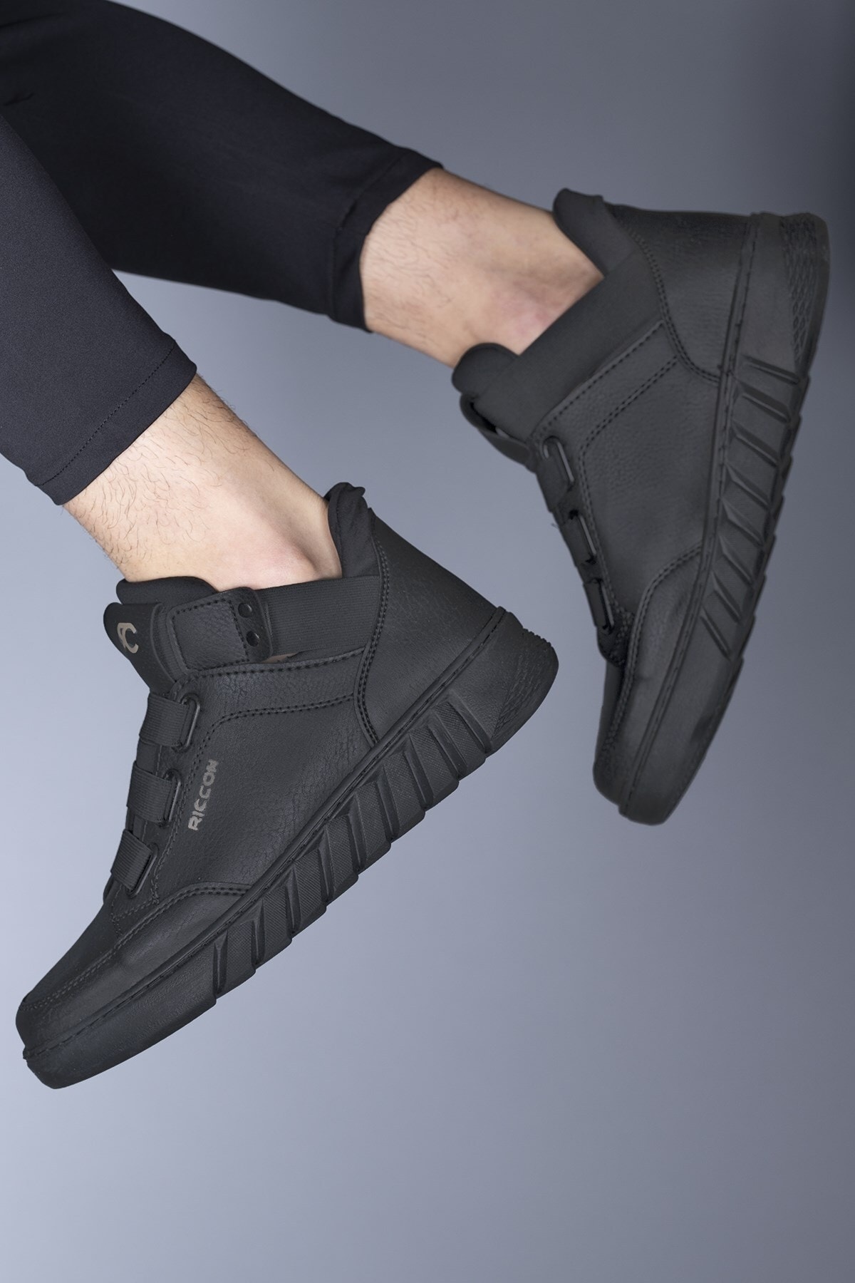 Riccon Black Black Unisex Sneaker Boots 0012383
