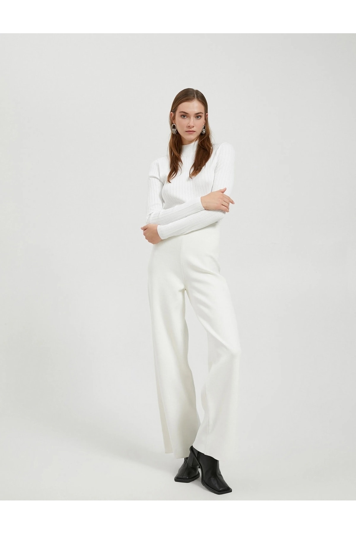 Koton Ribbed Sweater Half Turtleneck