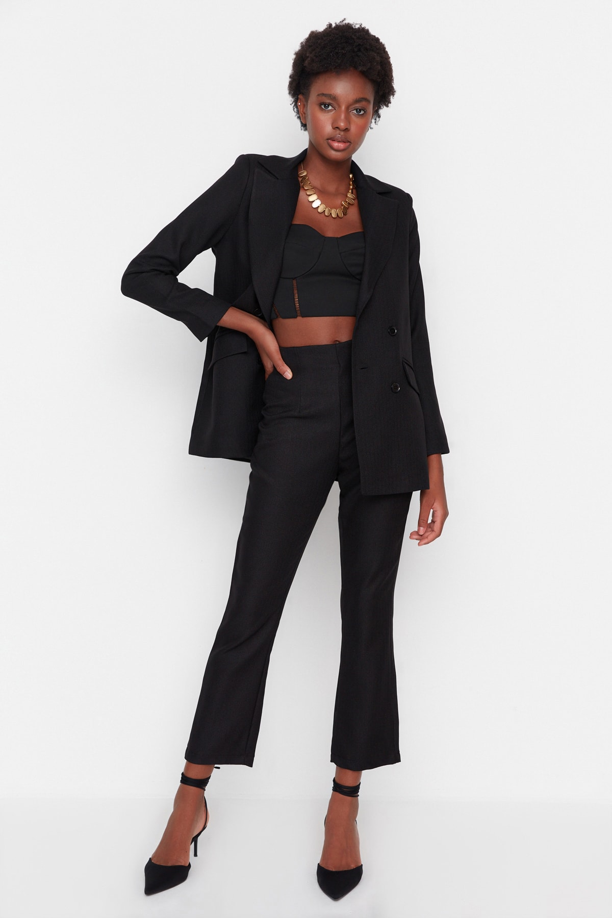 Trendyol Black Cigarette Woven Trousers