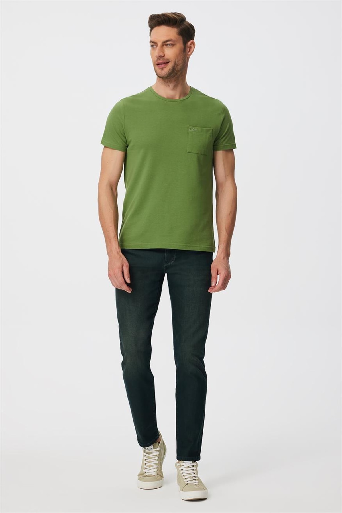 Lee Cooper Men's Twingo O Neck Pique T-shirt Green