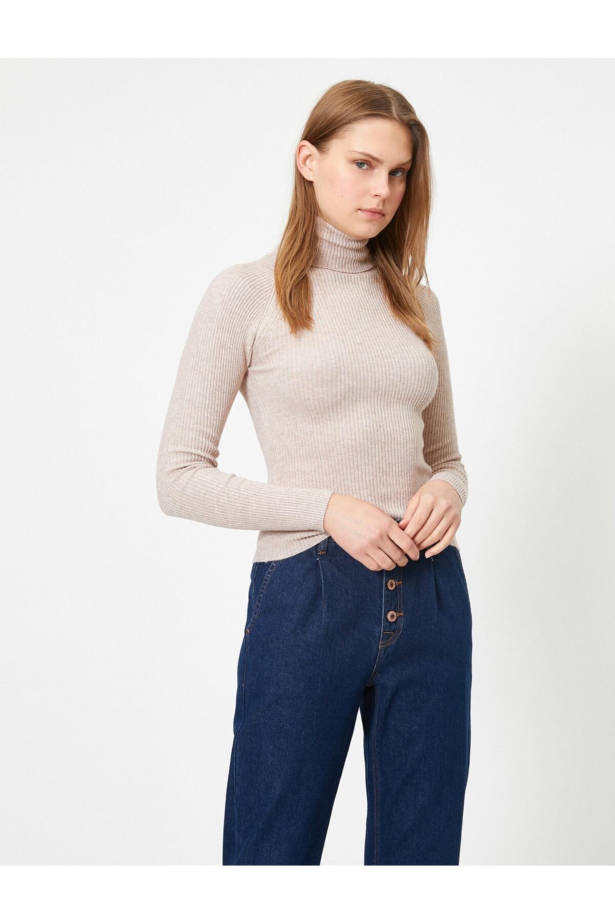Koton Sweater - Beige - Slim fit