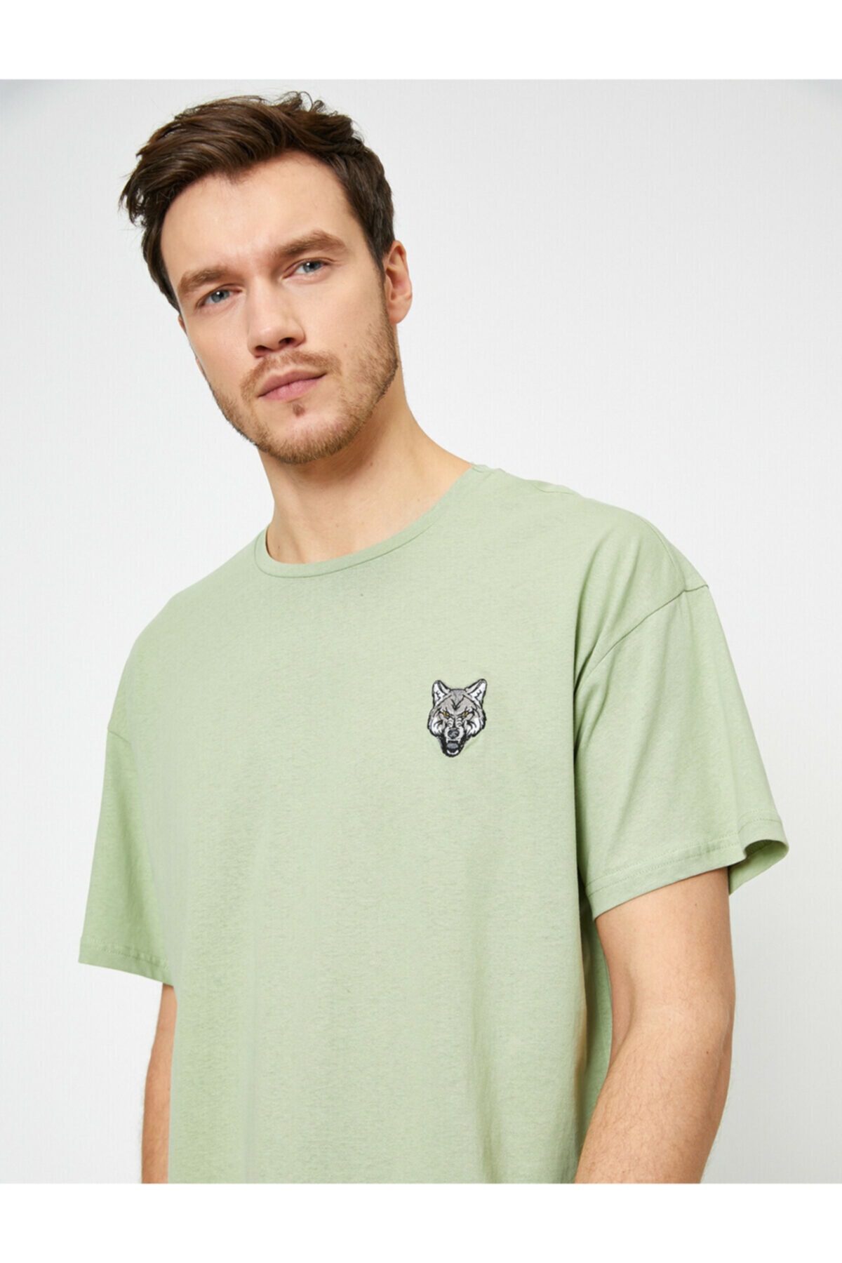 T-Shirt Donna Koton Ricamata, Girocollo, Maniche Corte. Colore Menta, Taglia S. 100% Poliestere, Perfetta Per L'estate. - 4