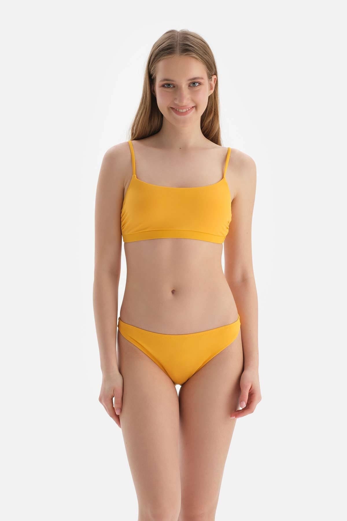 Dagi Bikini Top - Yellow - Plain