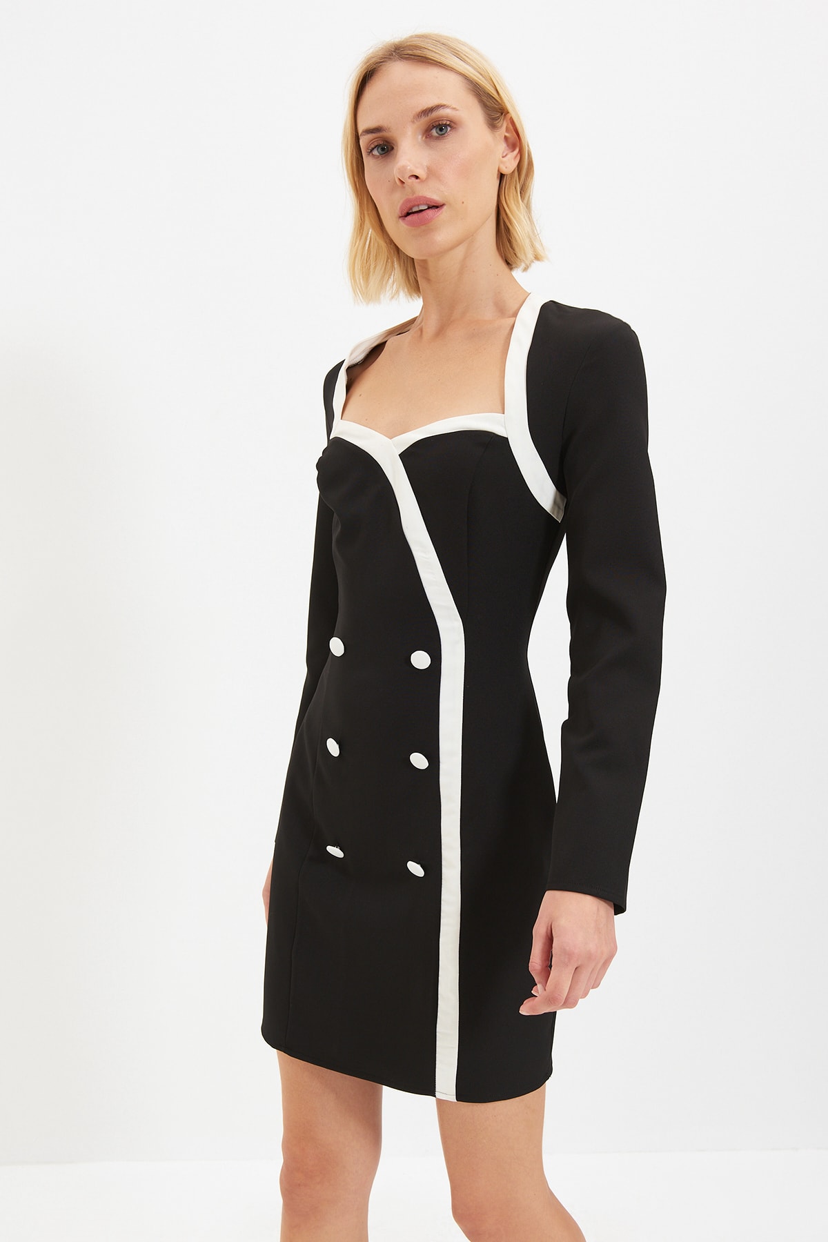 Trendyol Black Button detaliate Rochie