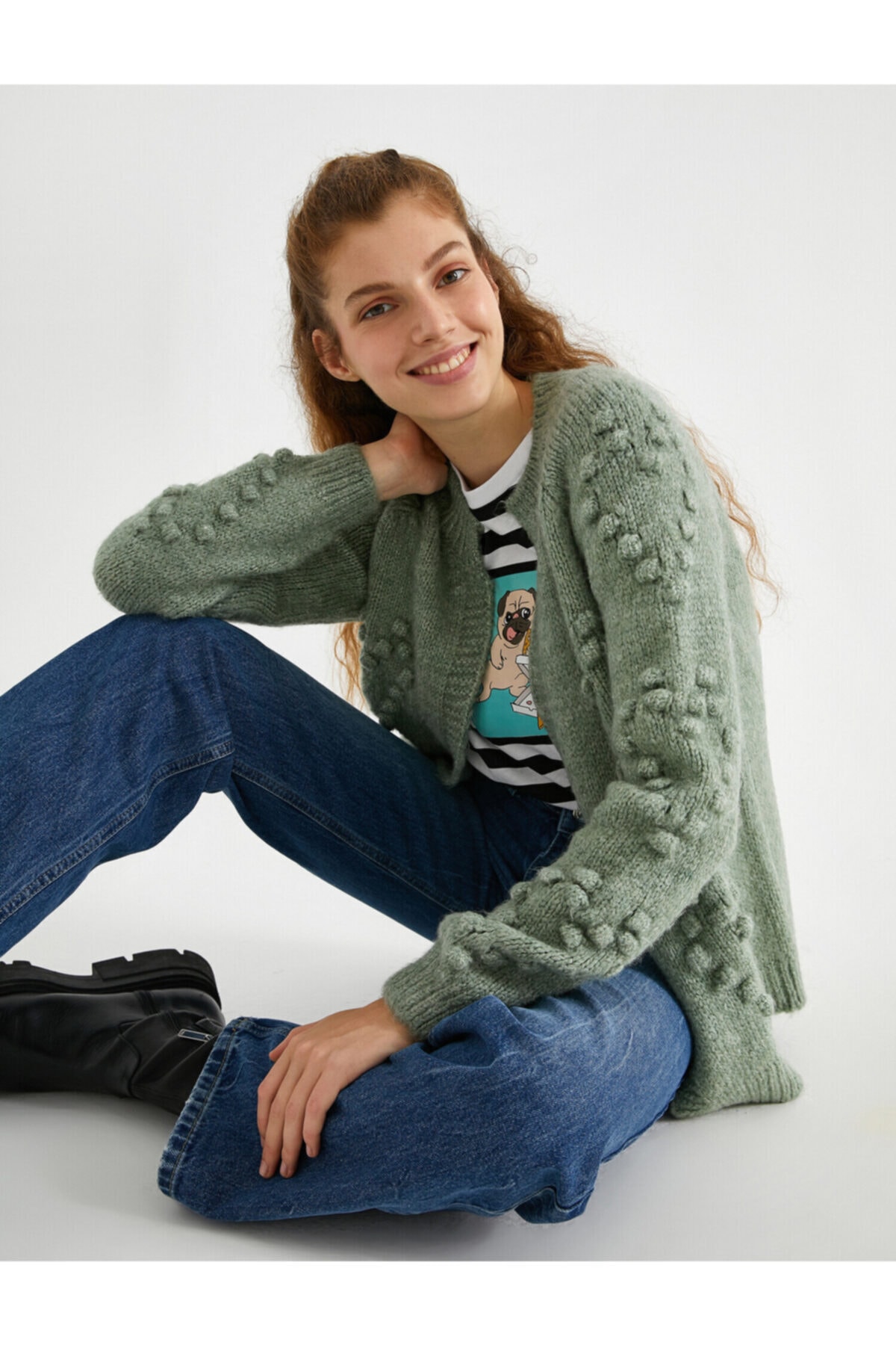 Koton Heart Embroidered Cardigan