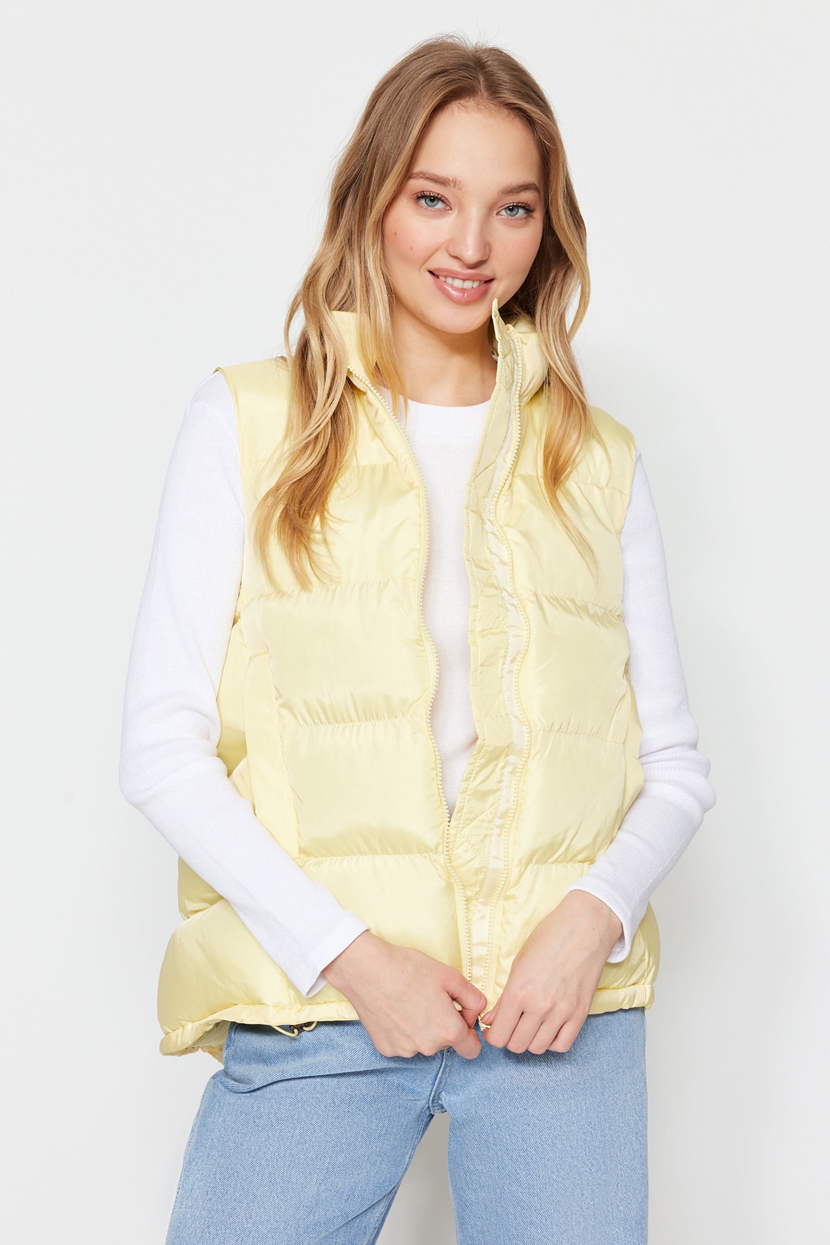 Trendyol Yellow Stand Up Collar Inflatable Vest