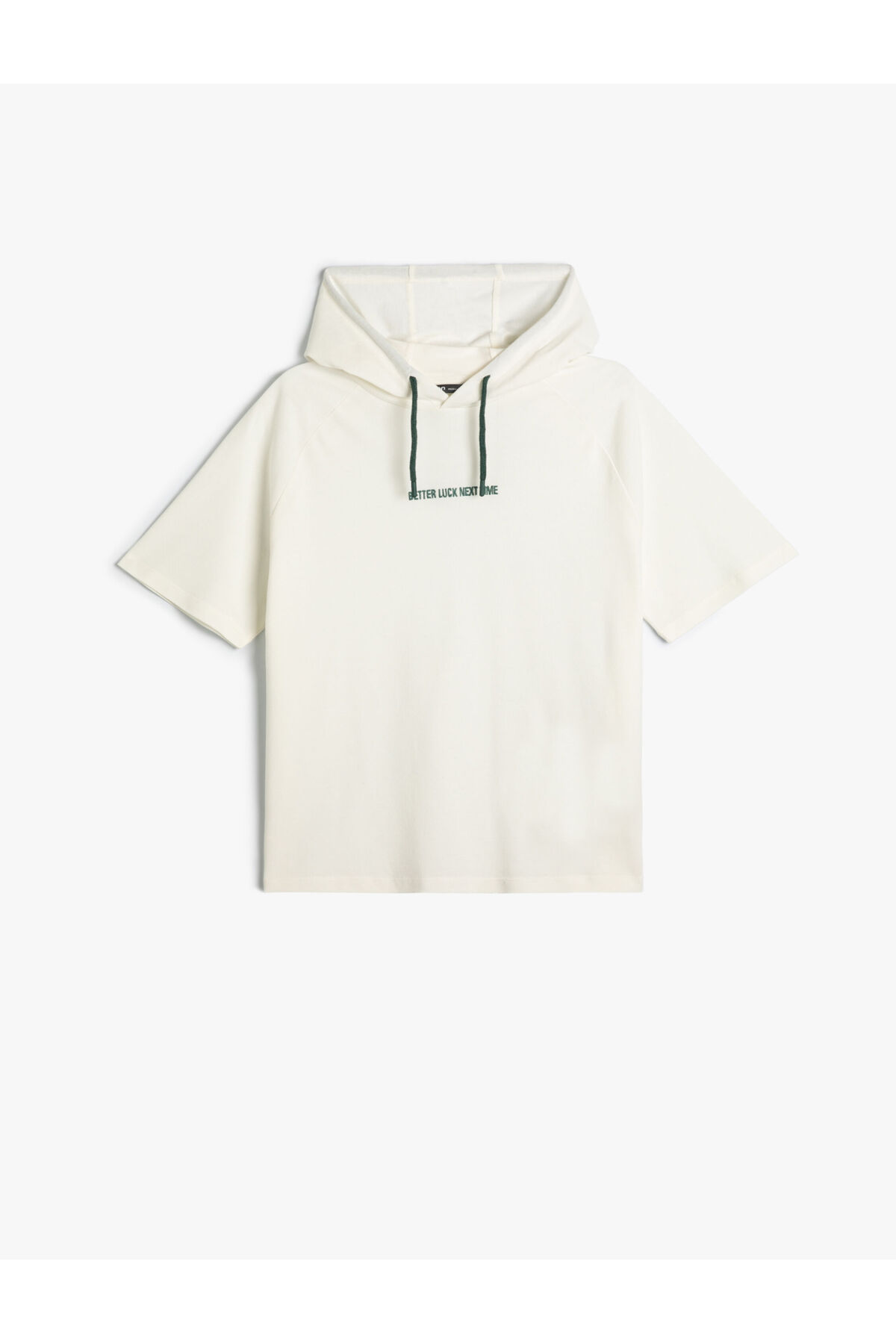 Koton Hooded T-Shirt Motto Printed Short Sleeve