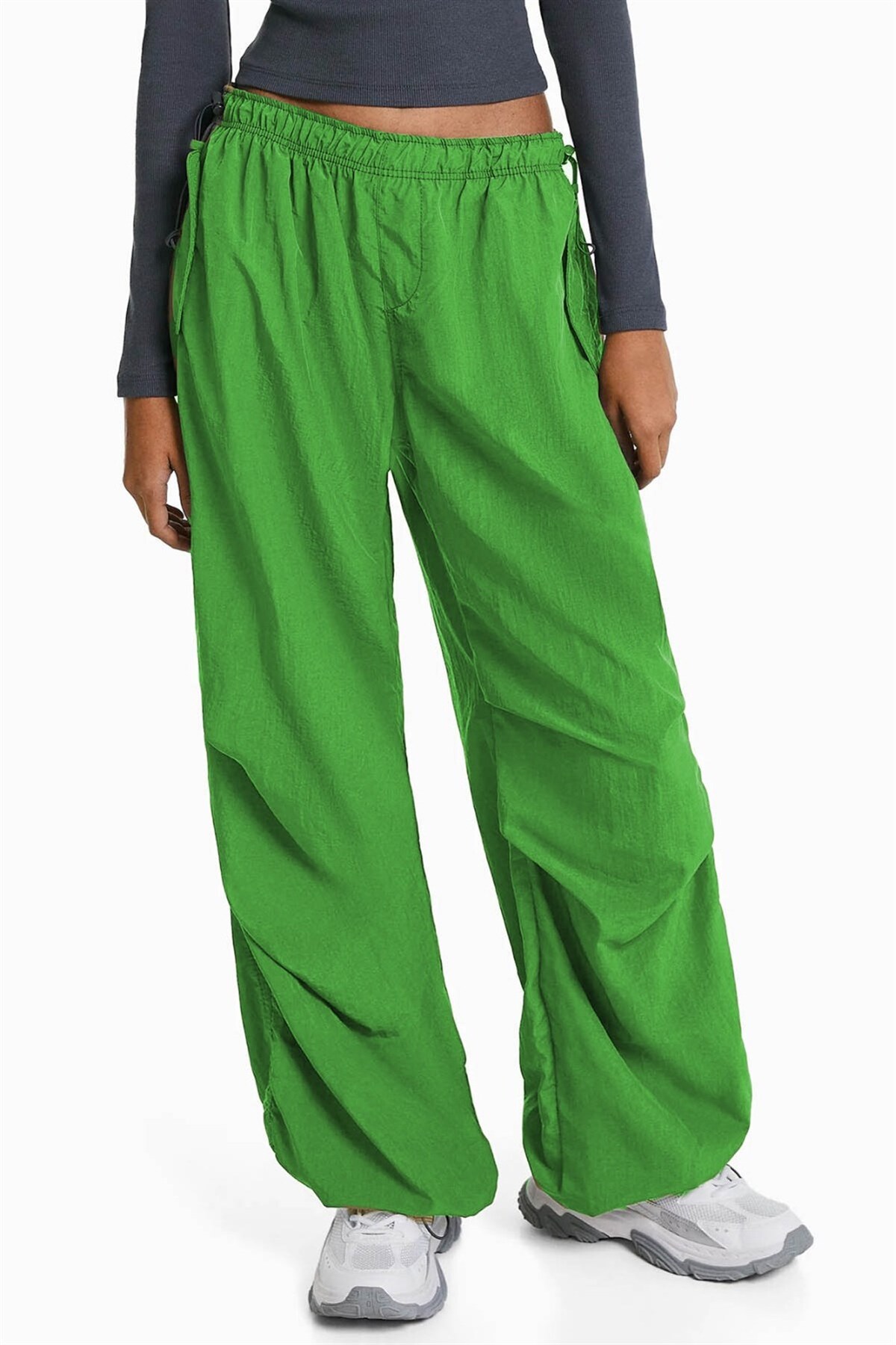 Levně Madmext Green Parachute Jogger Women's Trousers