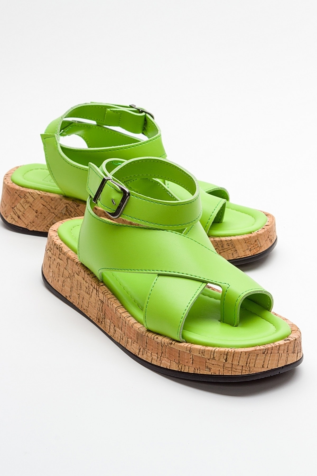 LuviShoes SARY Women's Green Sandals