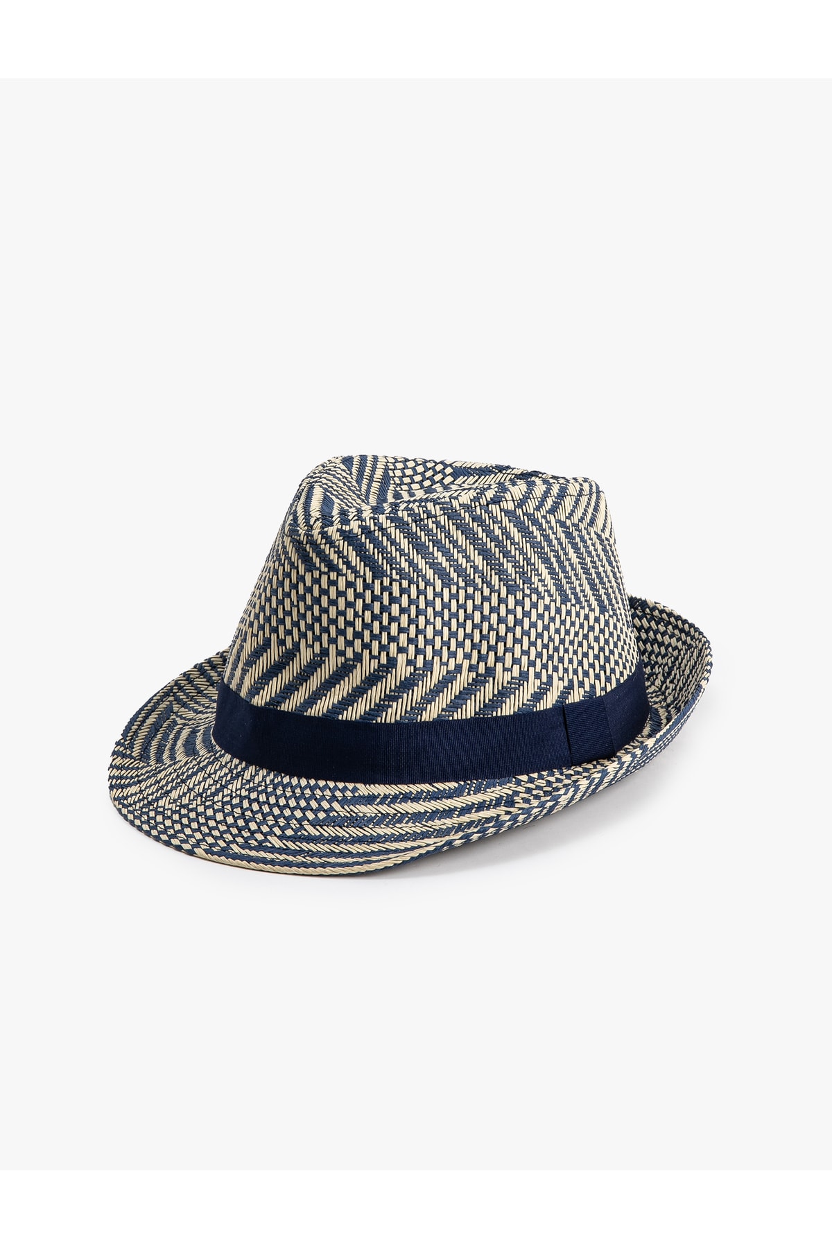 Levně Koton Straw Fedora Hat with Band Detail and Knitted Motif