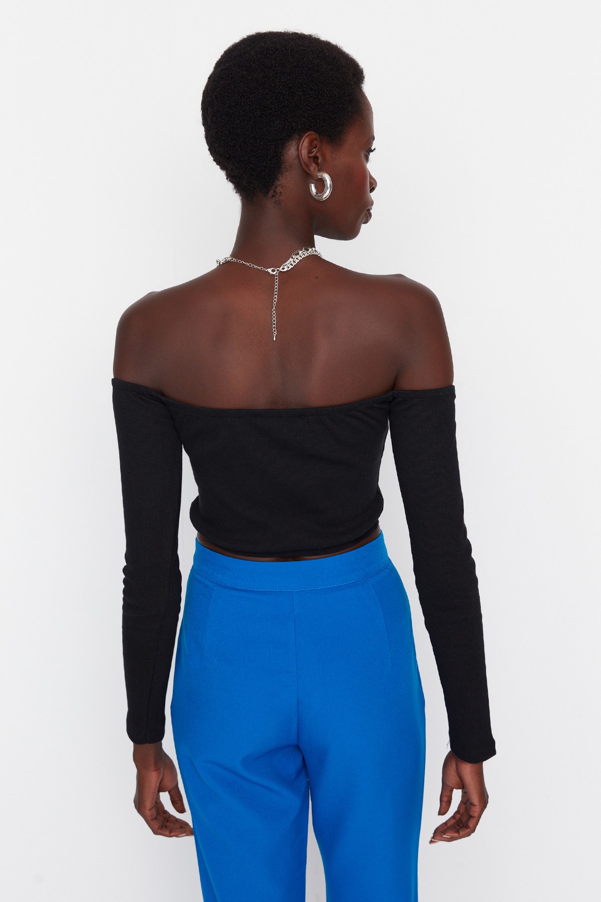 Top de damă Trendyol TWOAW23BZ00482/Black