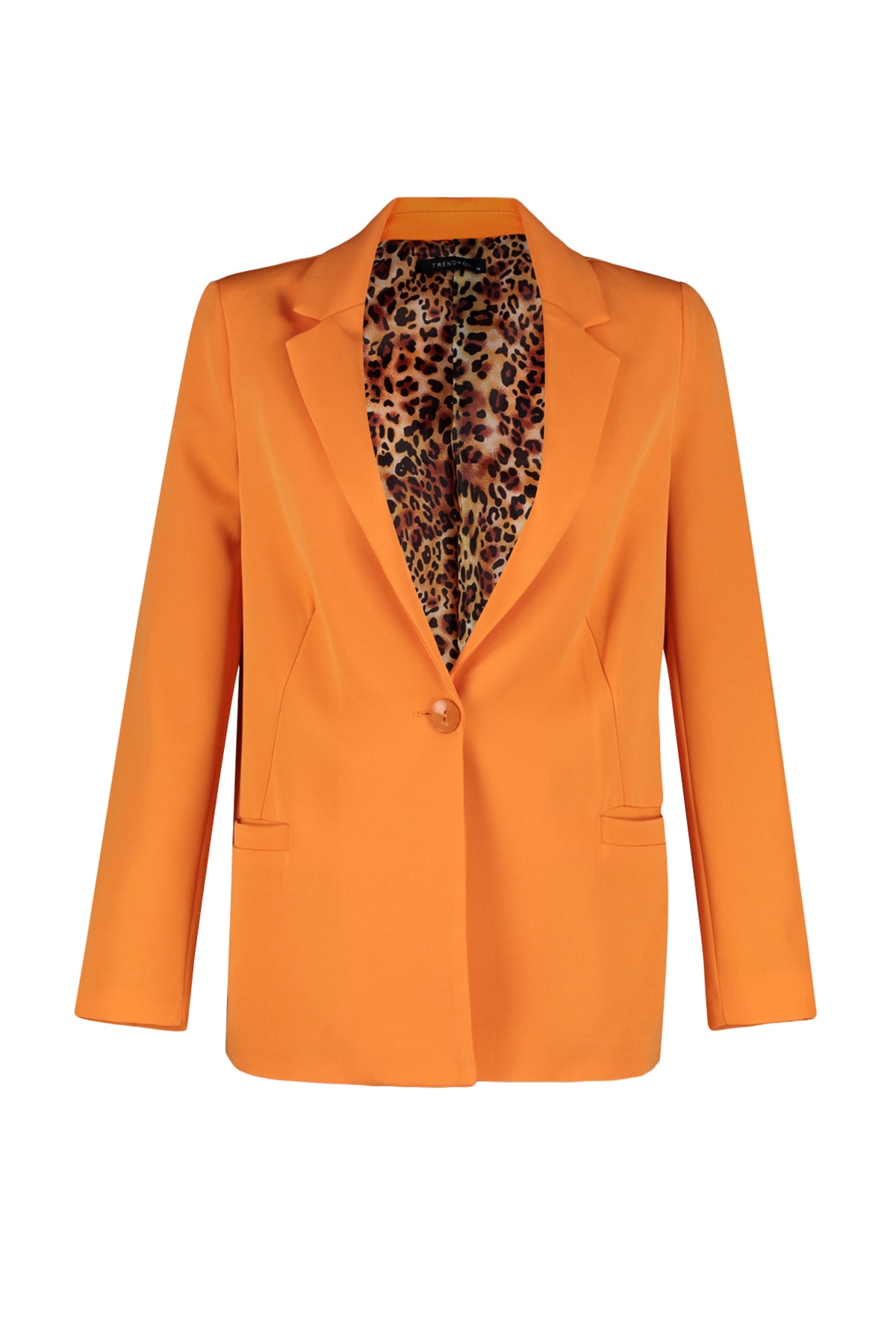 Trendyol Orange Regular Lined Detailed Woven Blazer Jacket