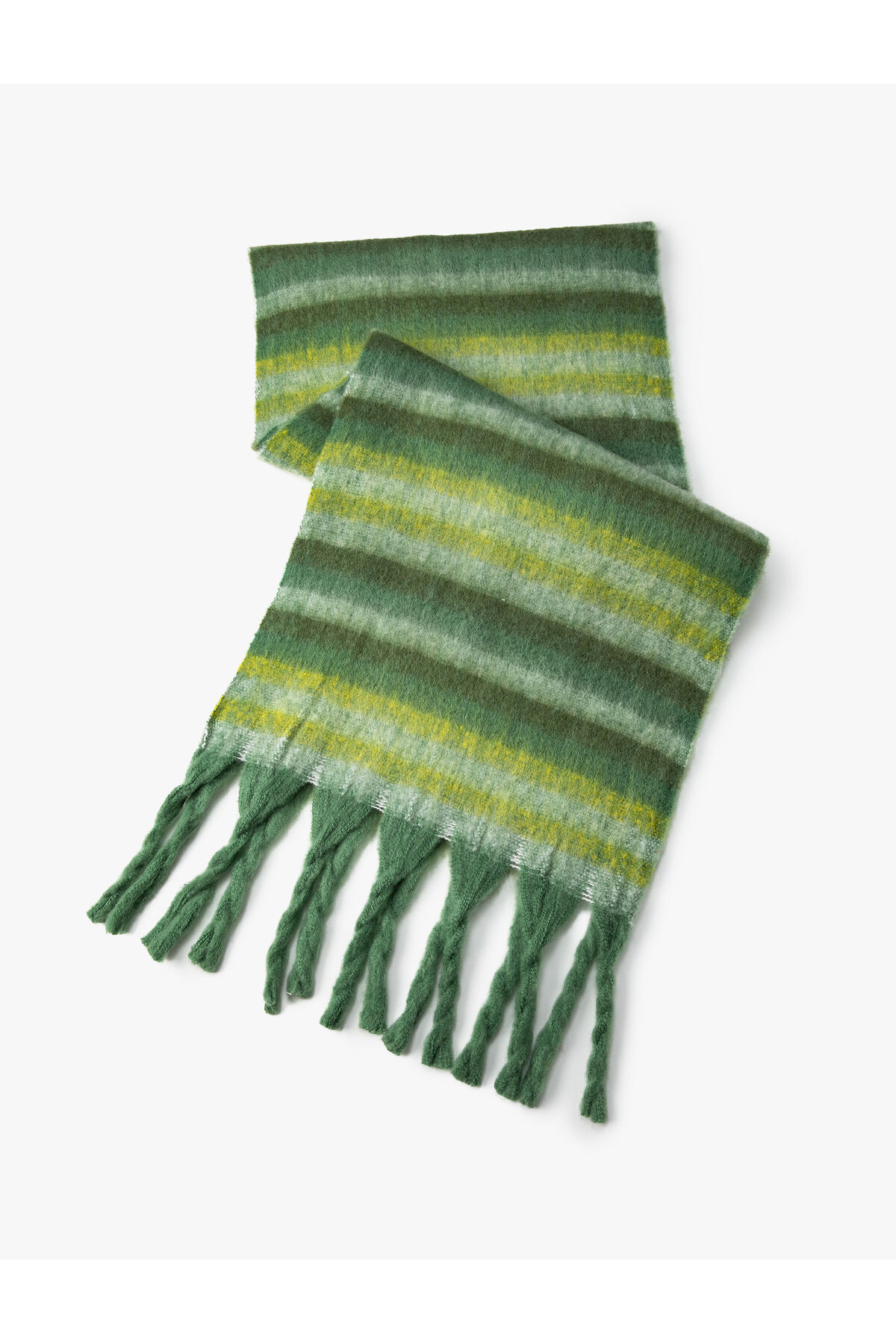 Koton Striped Scarf Multicolored Soft Textured Tassels
