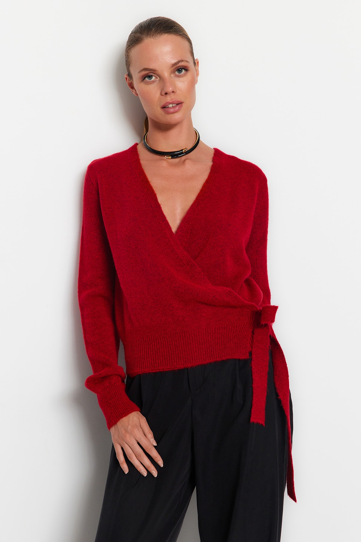 Trendyol Sweater - Red - Regular fit
