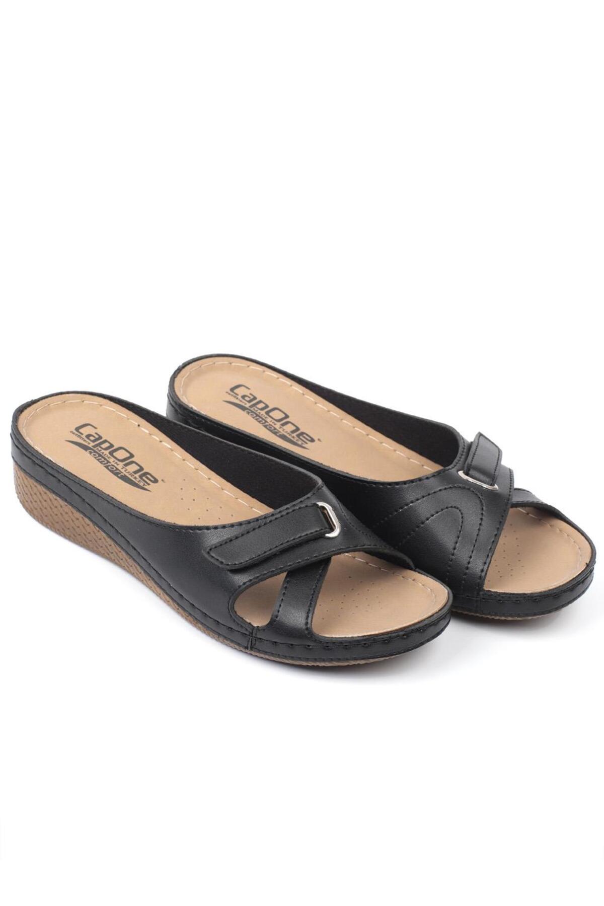 Capone Outfitters Capone Z0777 Black Women's Comfort Anatomic Slippers