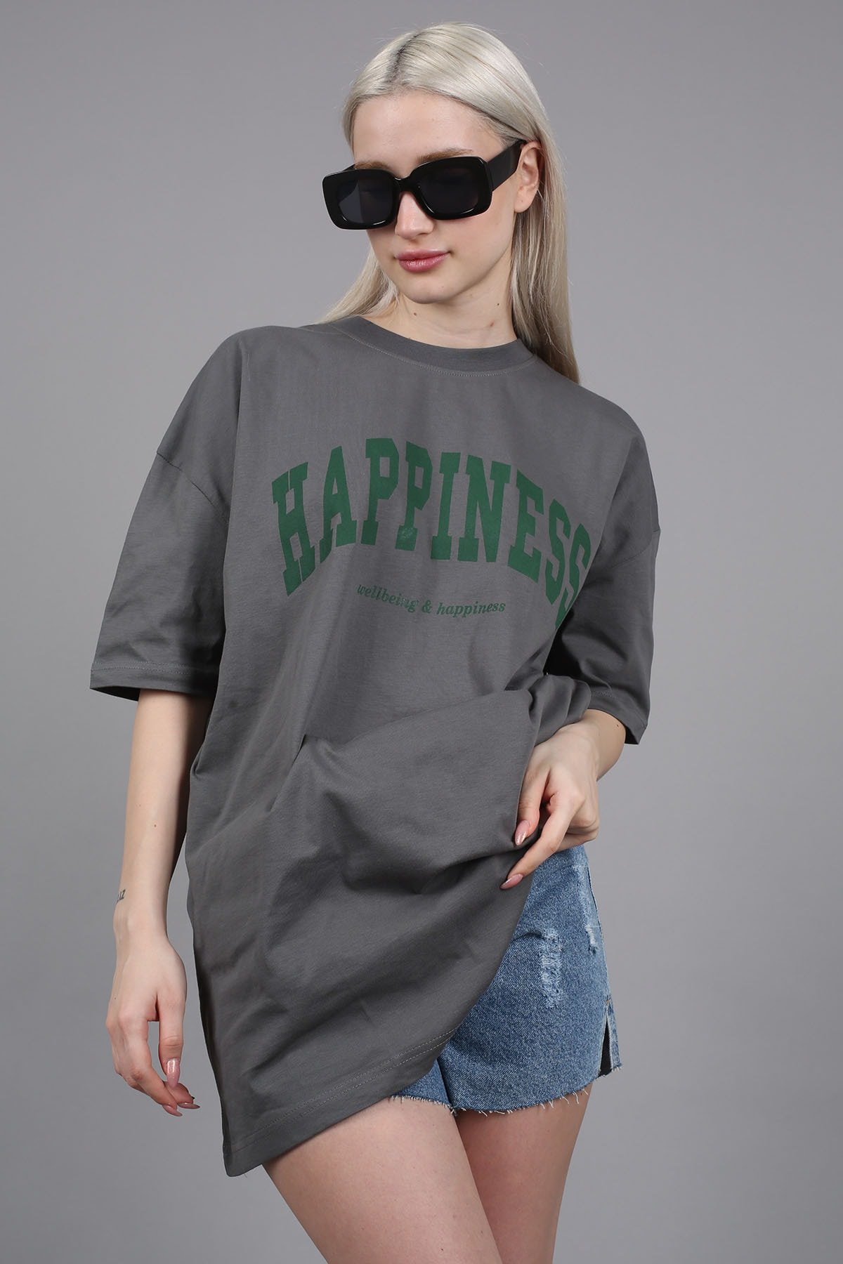Madmext Women's Smoked Printed Oversized T-shirt