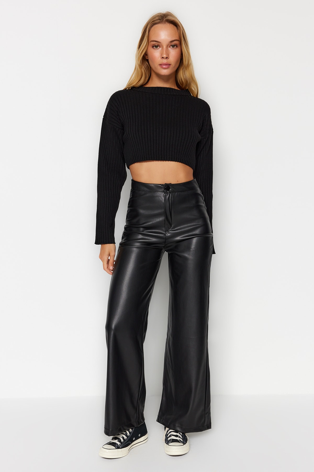 Trendyol Pants - Black - Wide leg