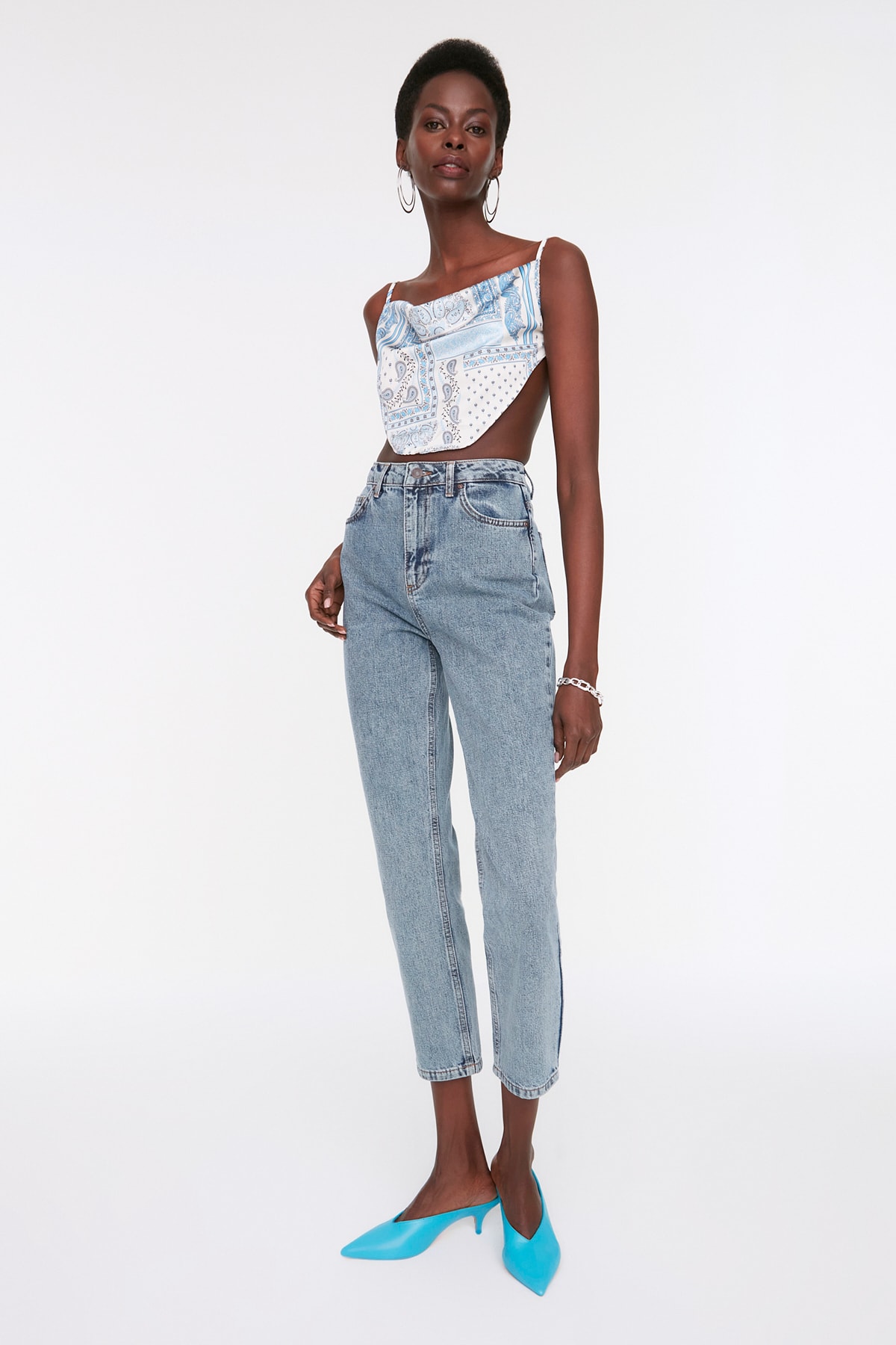 Trendyol Light Blue High Waist Bootcut Jeans