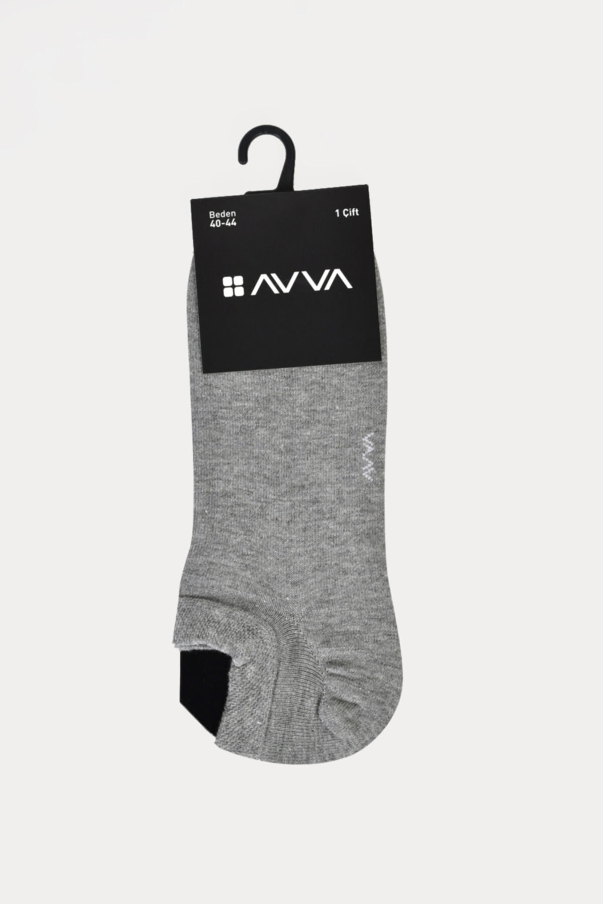 Avva Men's Gray Crewneck Socks