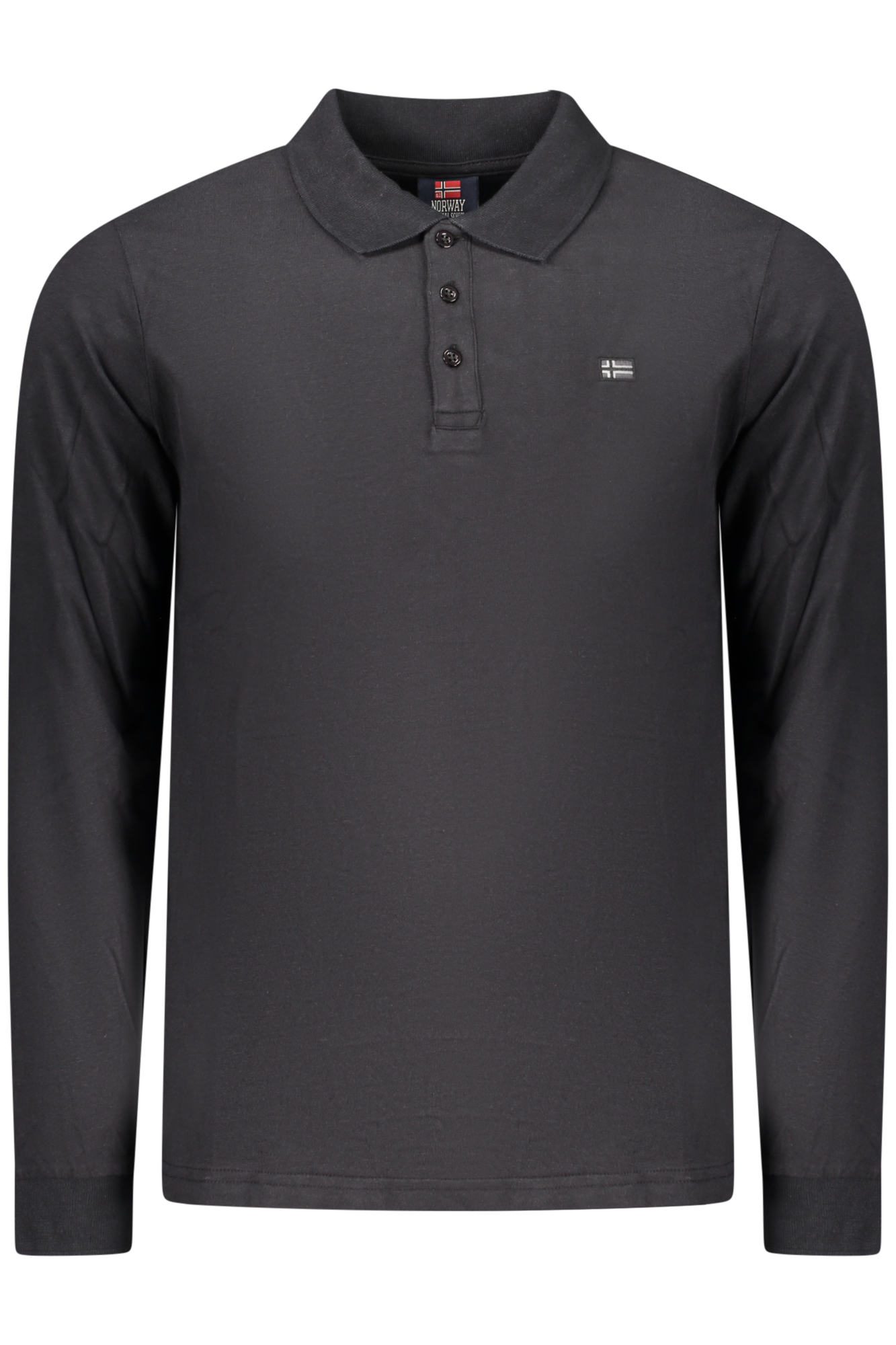 NORWAY 1963 MEN'S LONG-SLEEVED POLO SHIRT, BLACK