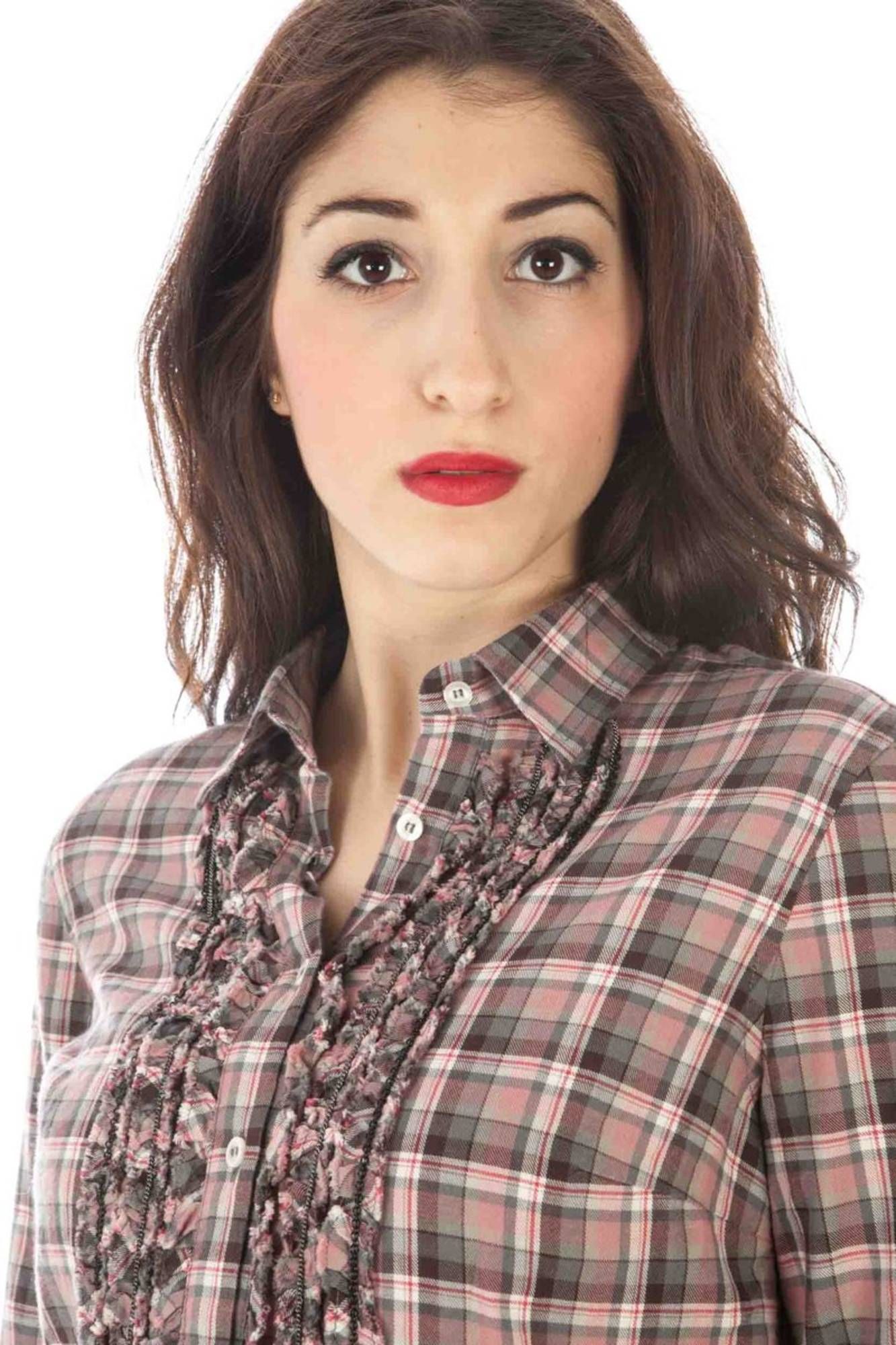 Cămașă cu mânecă lungă în carouri pentru femei