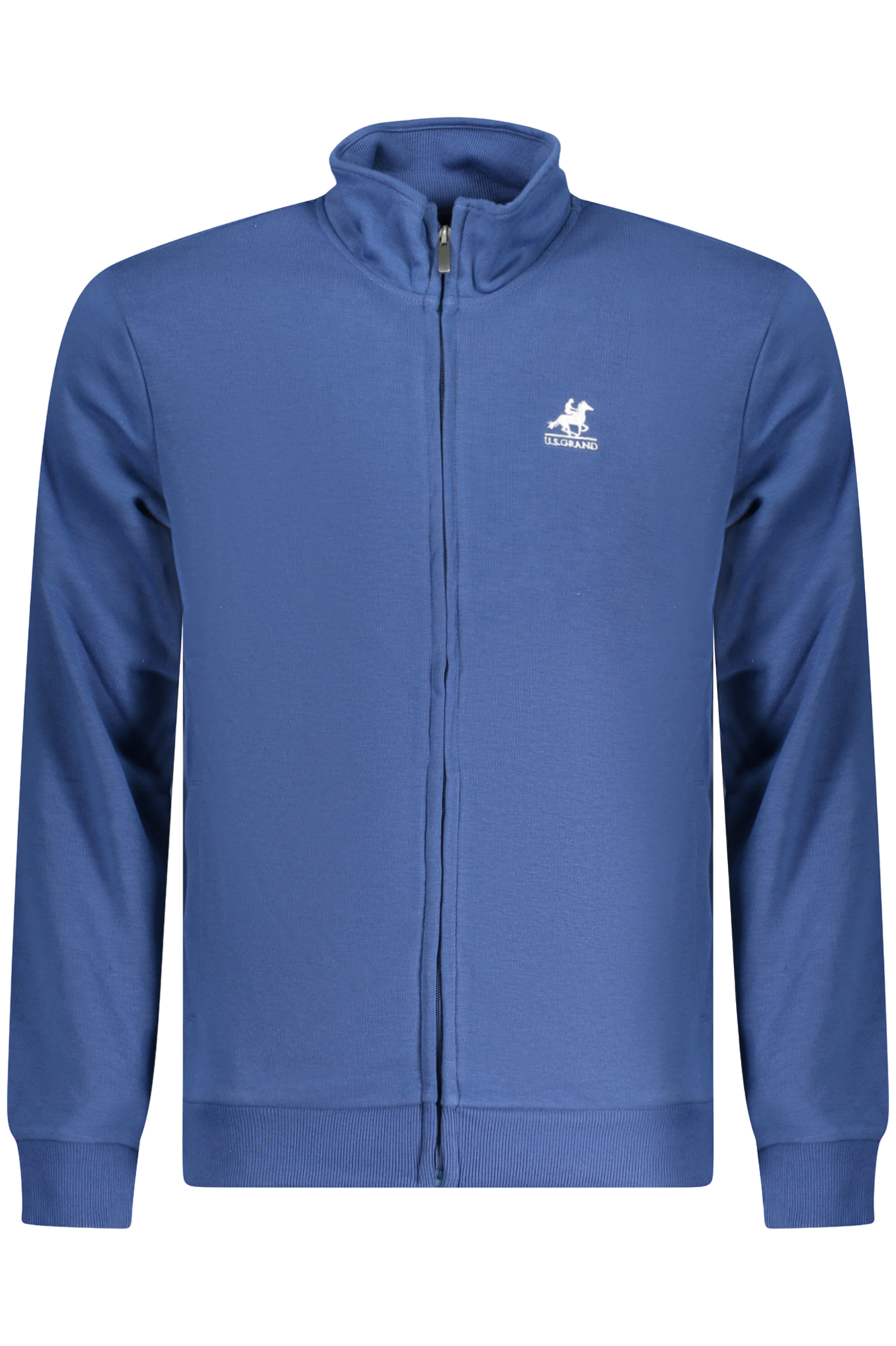 US GRAND POLO MEN'S BLUE ZIP-UP SWEATSHIRT