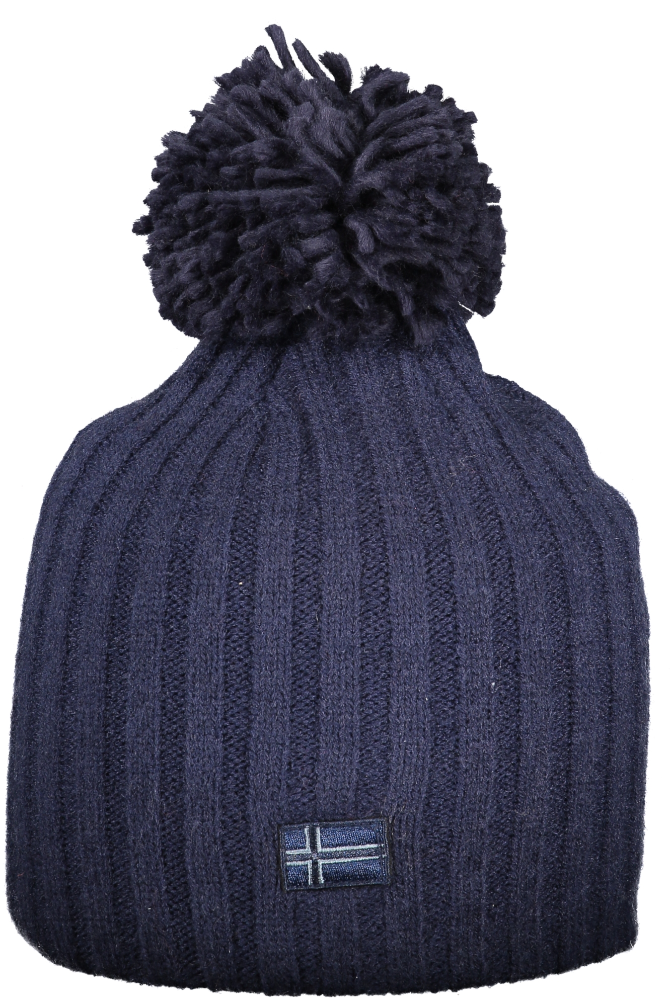 Тъмносиня шапка с помпон