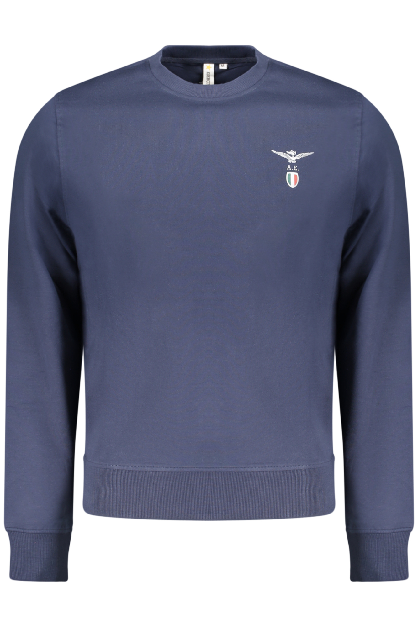 Син мъжки суитшърт без качулка