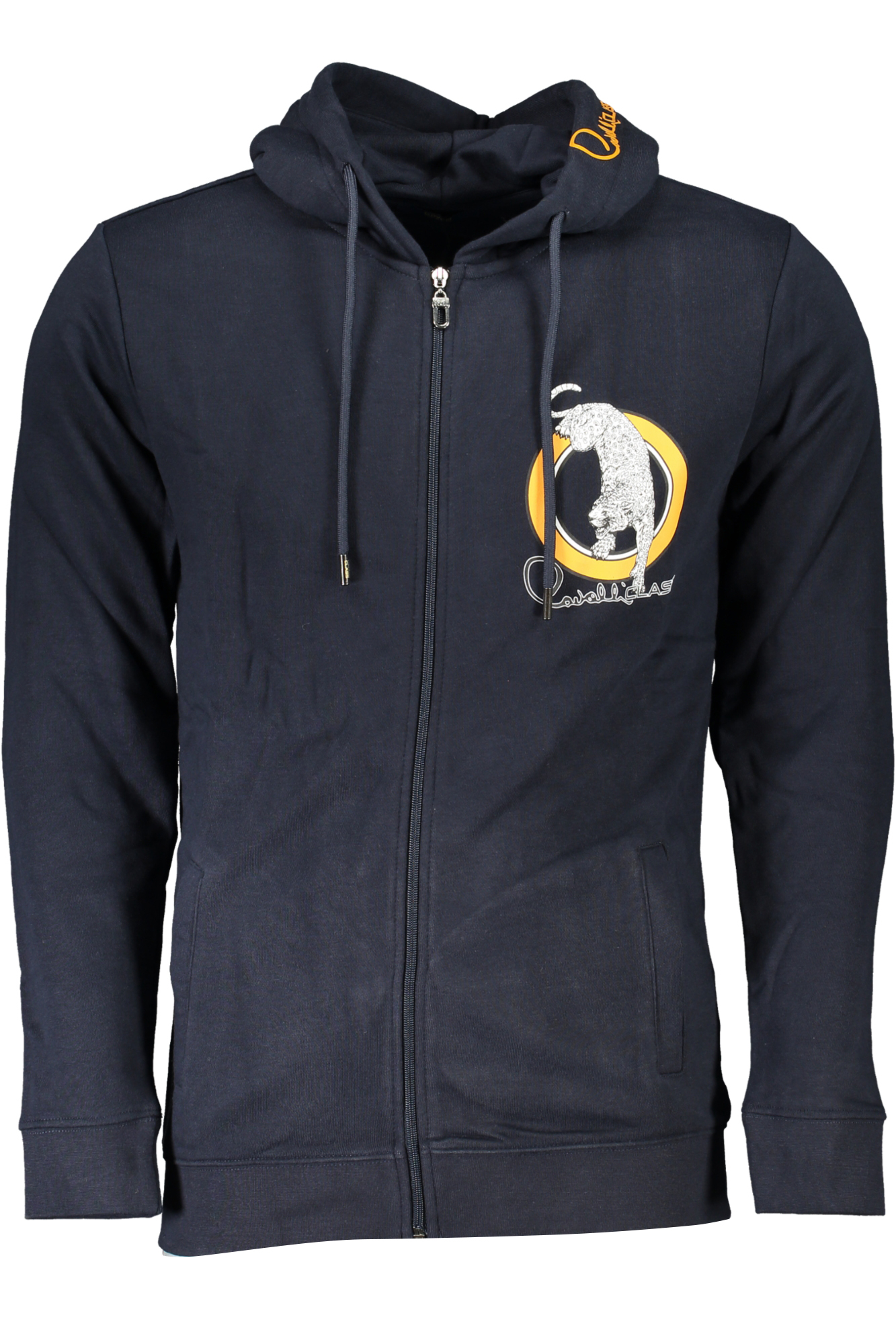 CAVALLI CLASS MEN&#039;S BLUE ZIP SWEATSHIRT