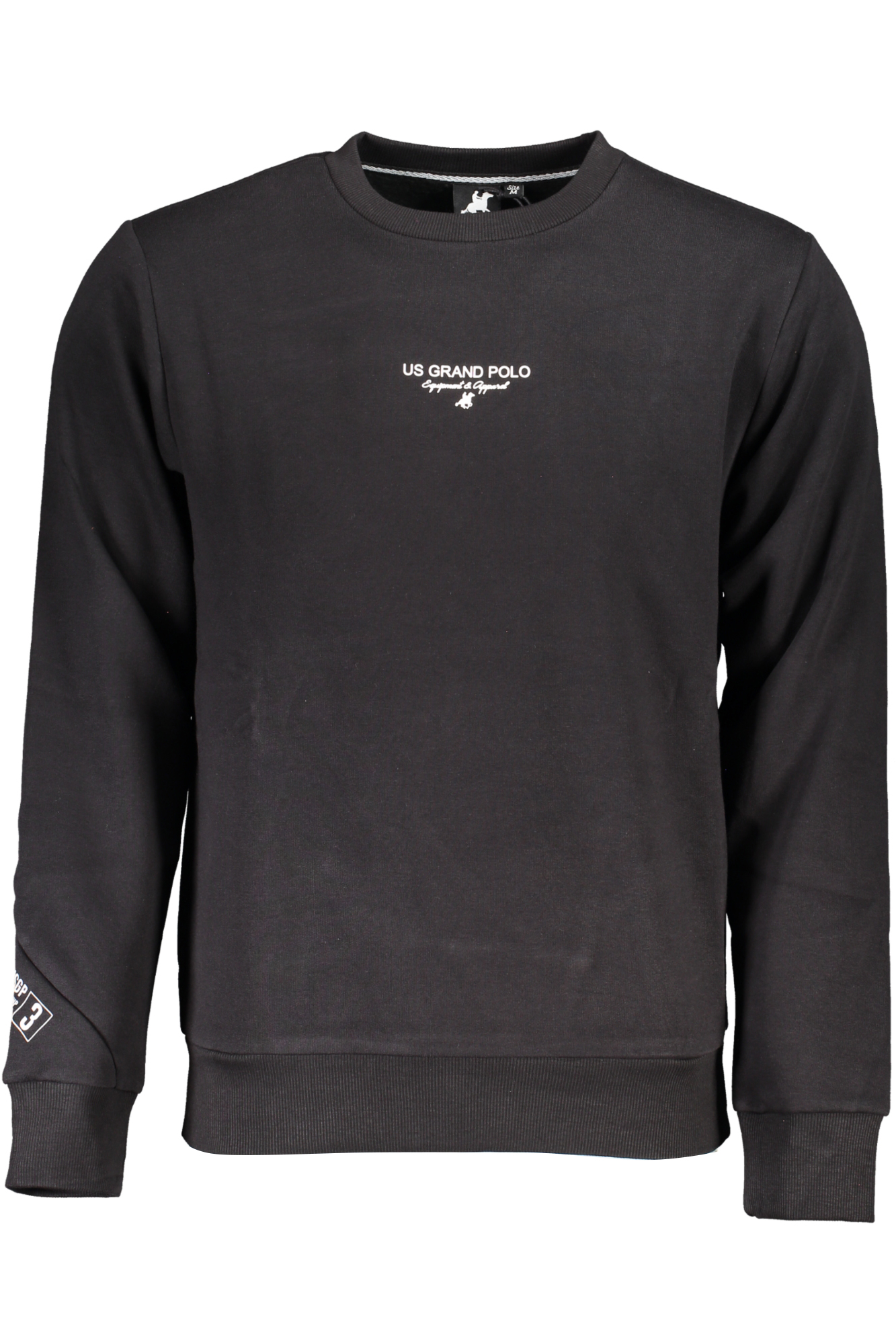 US GRAND POLO MEN&#039;S BLACK ZIP-OUT SWEATSHIRT