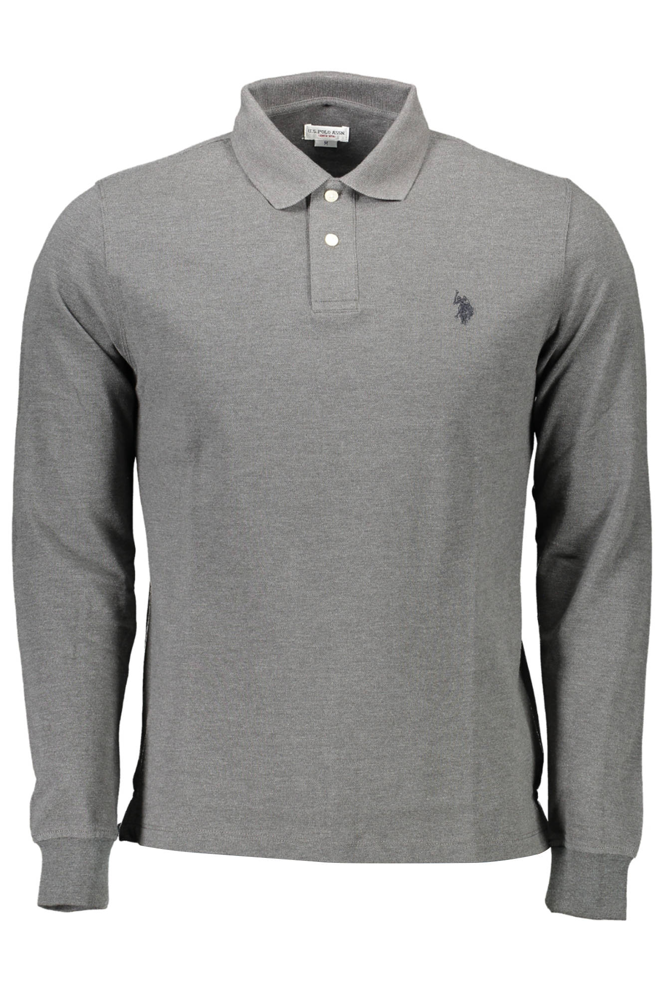 US POLO SHIRT LONG SLEEVE MEN'S GRAY