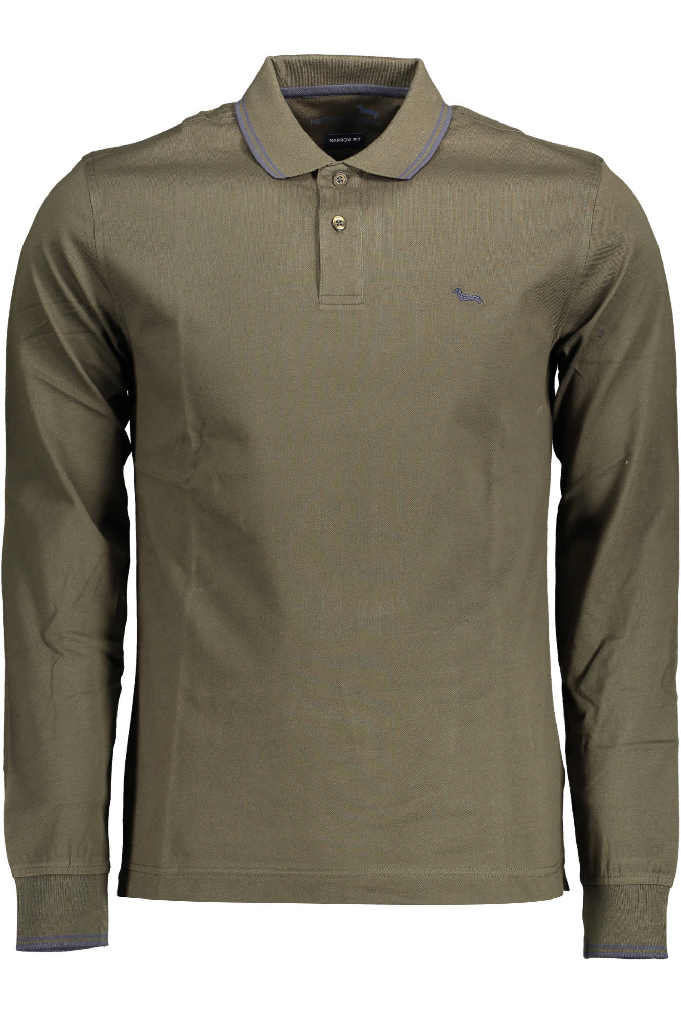 HARMONT &amp; BLAINE GREEN MEN'S LONG SLEEVE POLO SHIRT