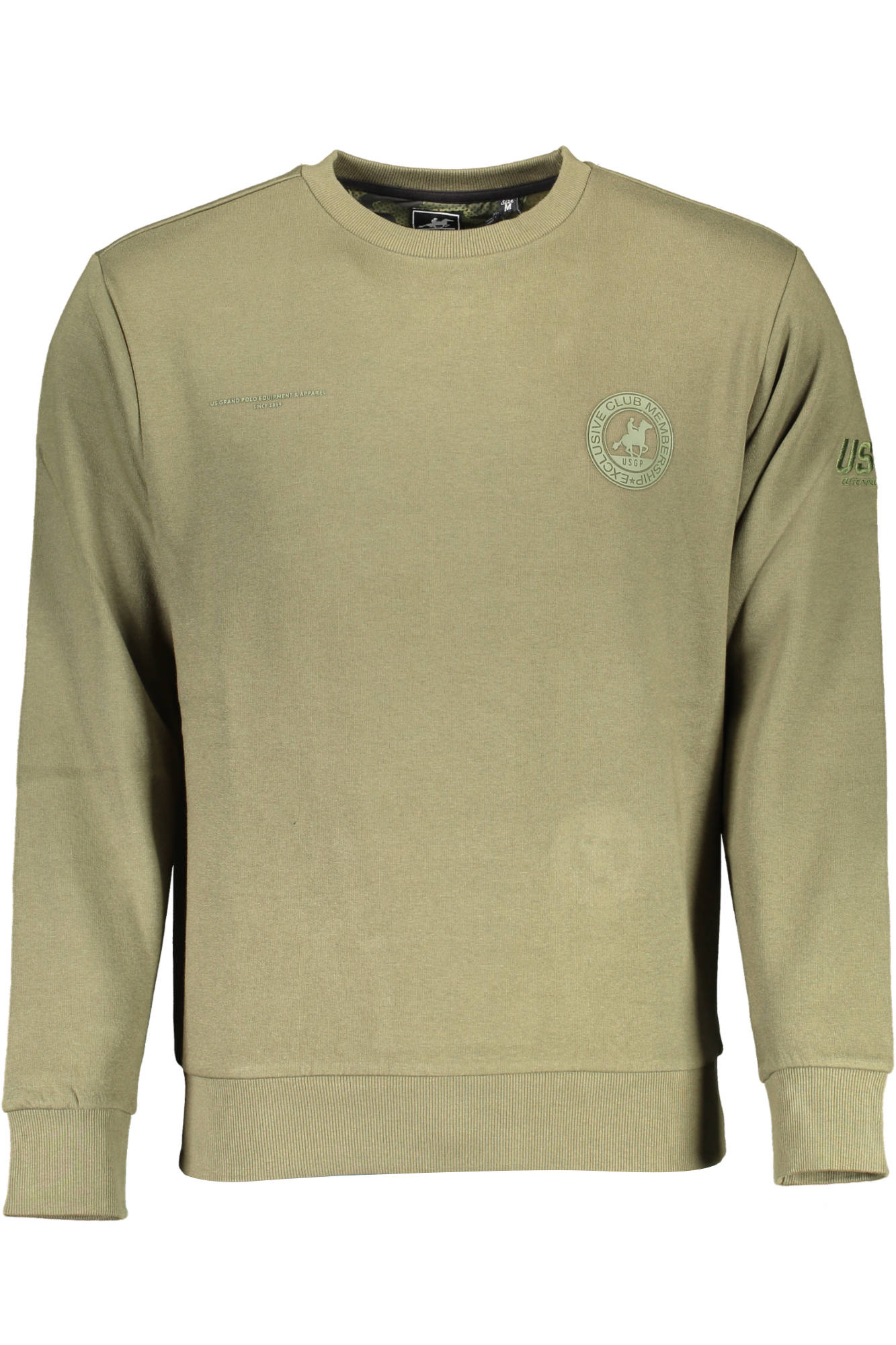 US GRAND POLO MEN&#039;S GREEN SWEATSHIRT WITHOUT ZIP