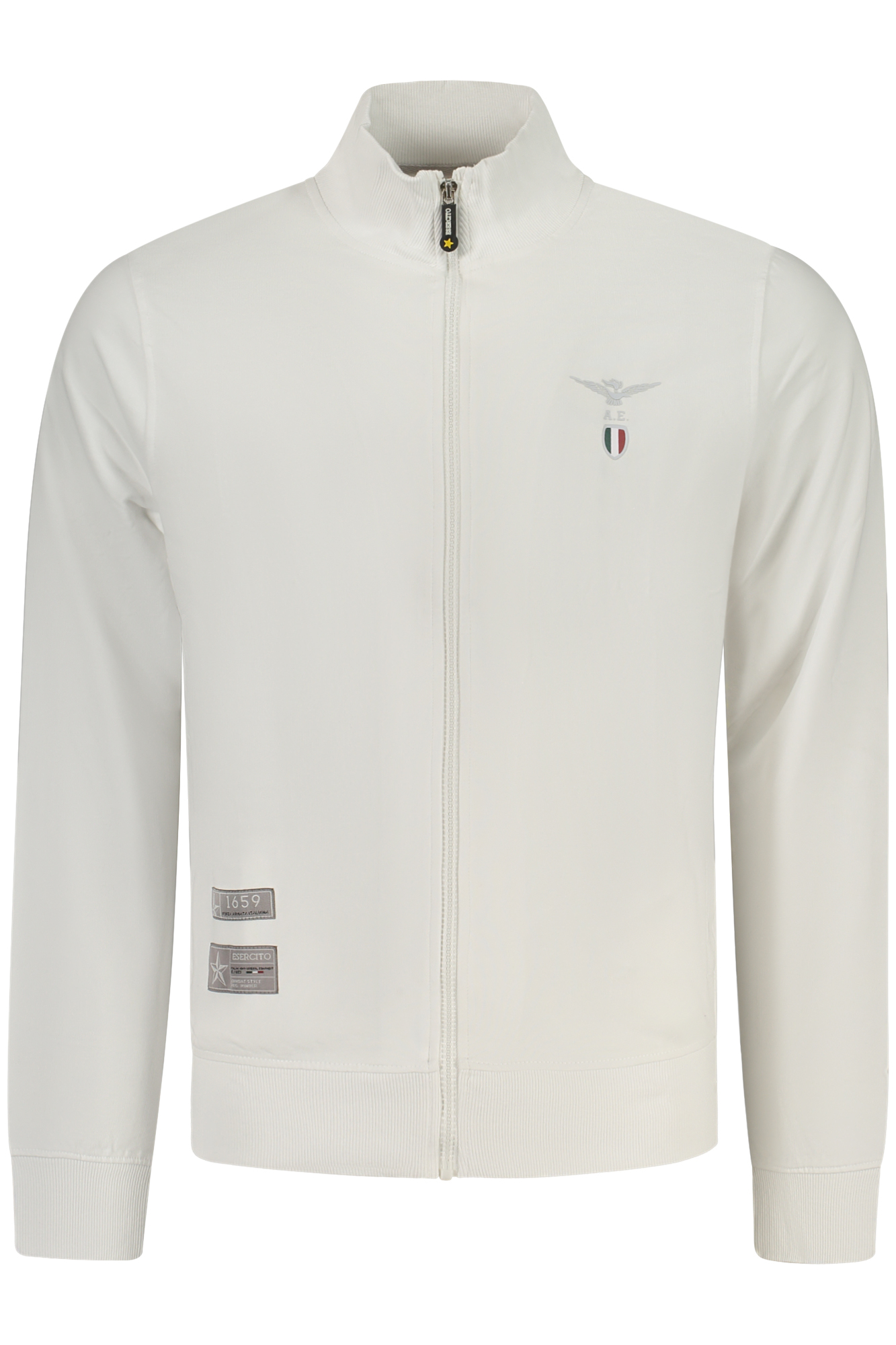 Бял суитшърт с цип