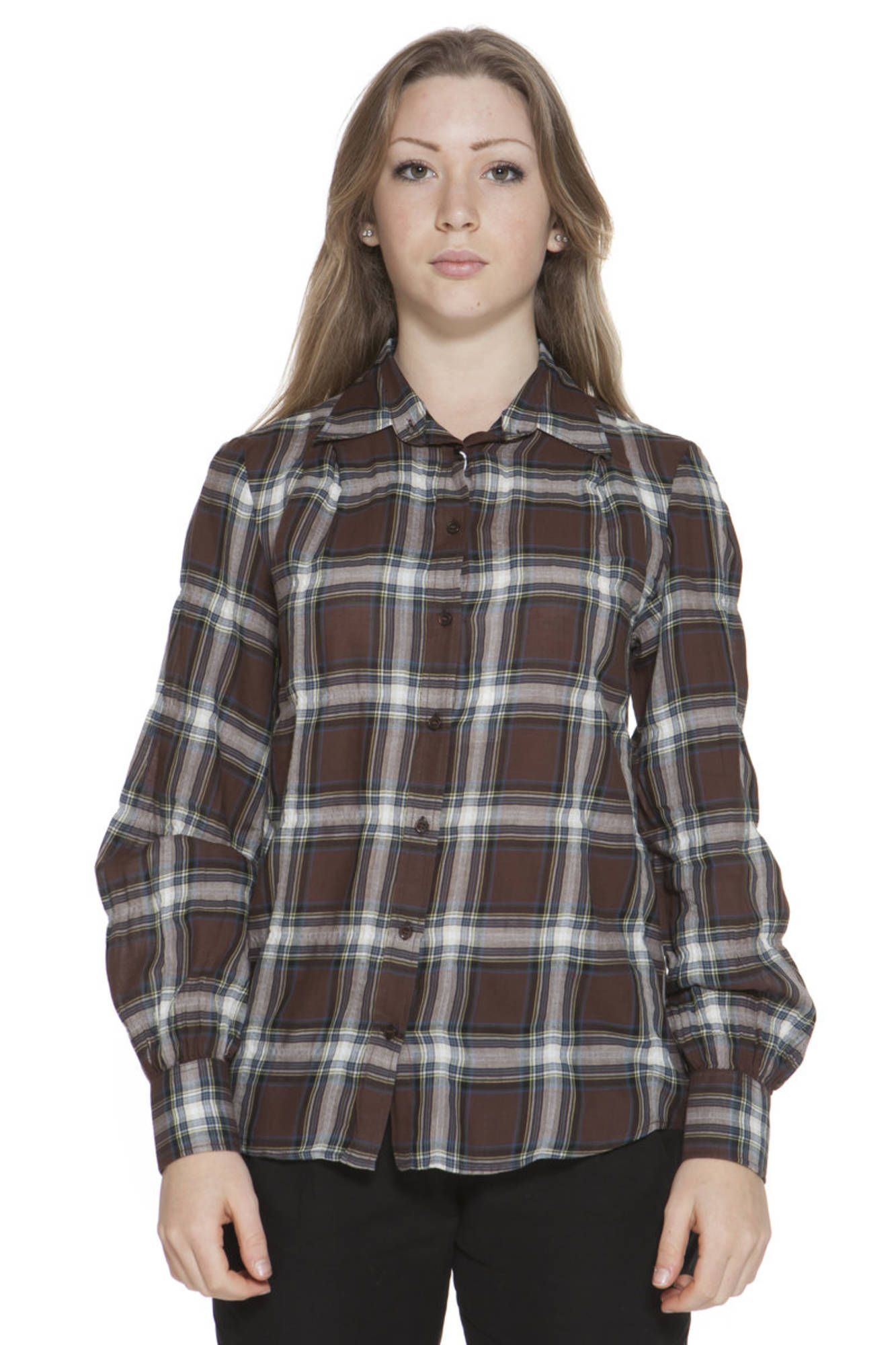 GANT WOMEN&#039;S LONG SLEEVE SHIRT BROWN