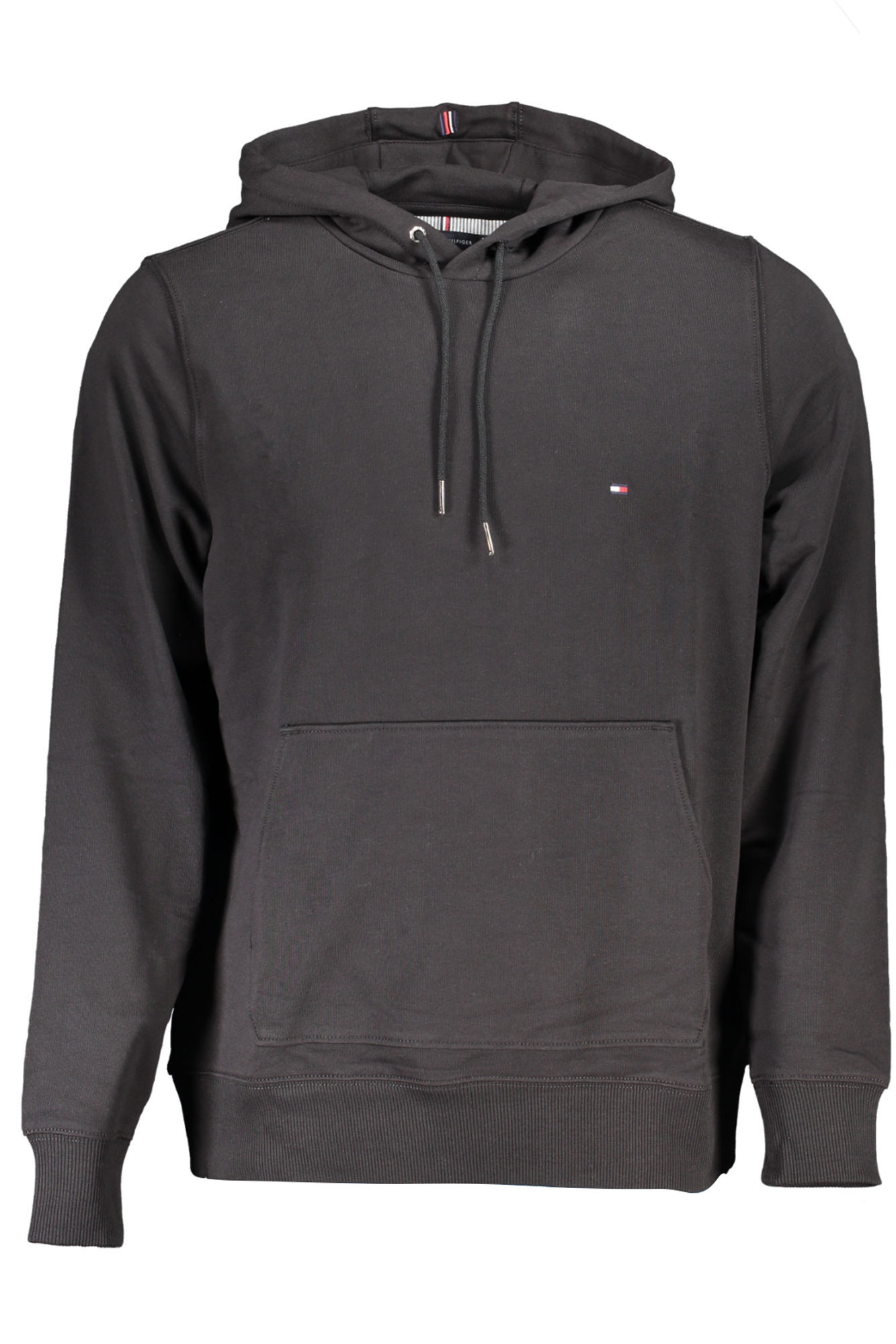 TOMMY HILFIGER MEN&#039;S BLACK ZIPLESS SWEATSHIRT