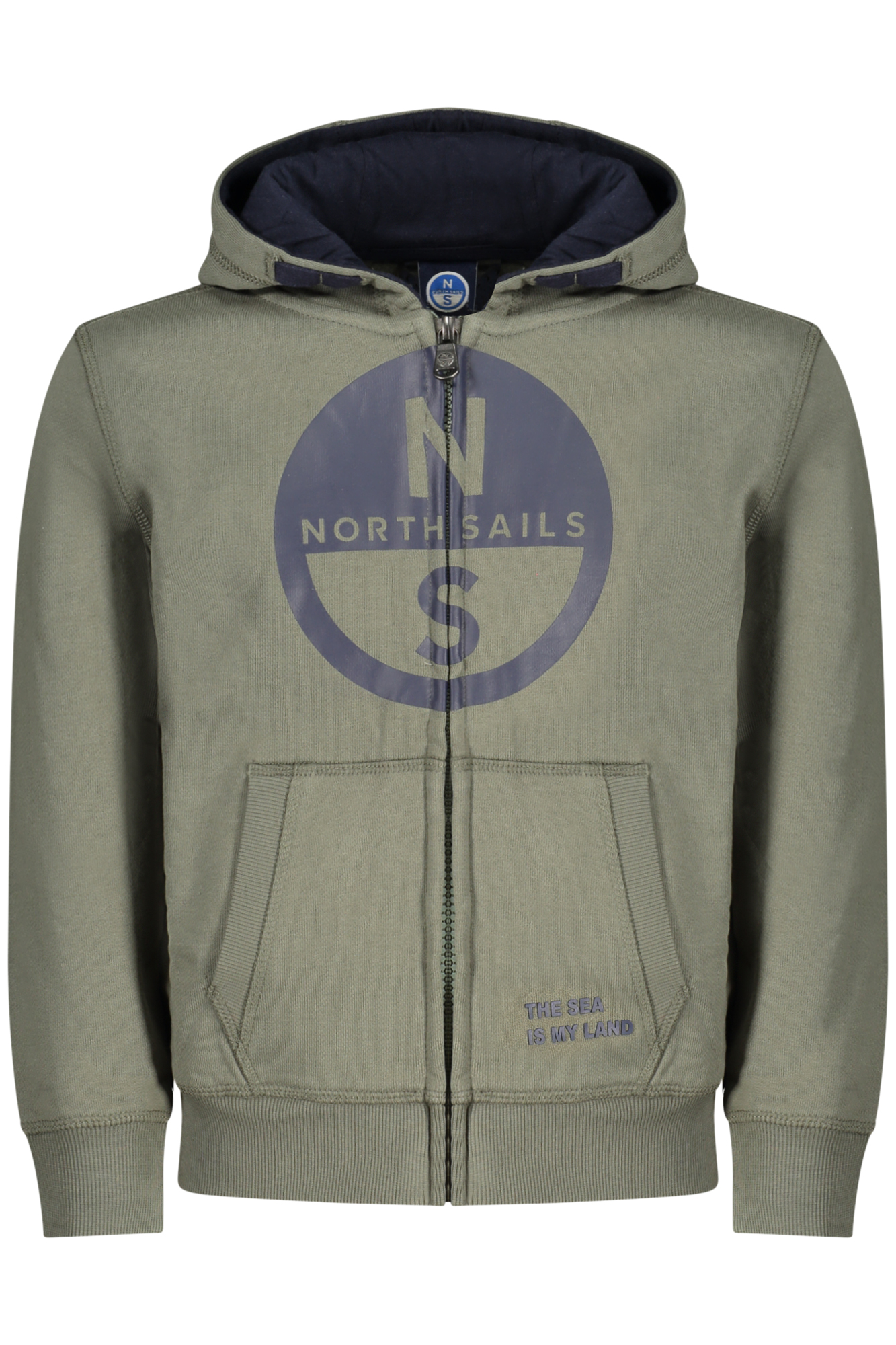 NORTH SAILS CHILDREN'S GREEN ZIP-UP SWEATSHIRT