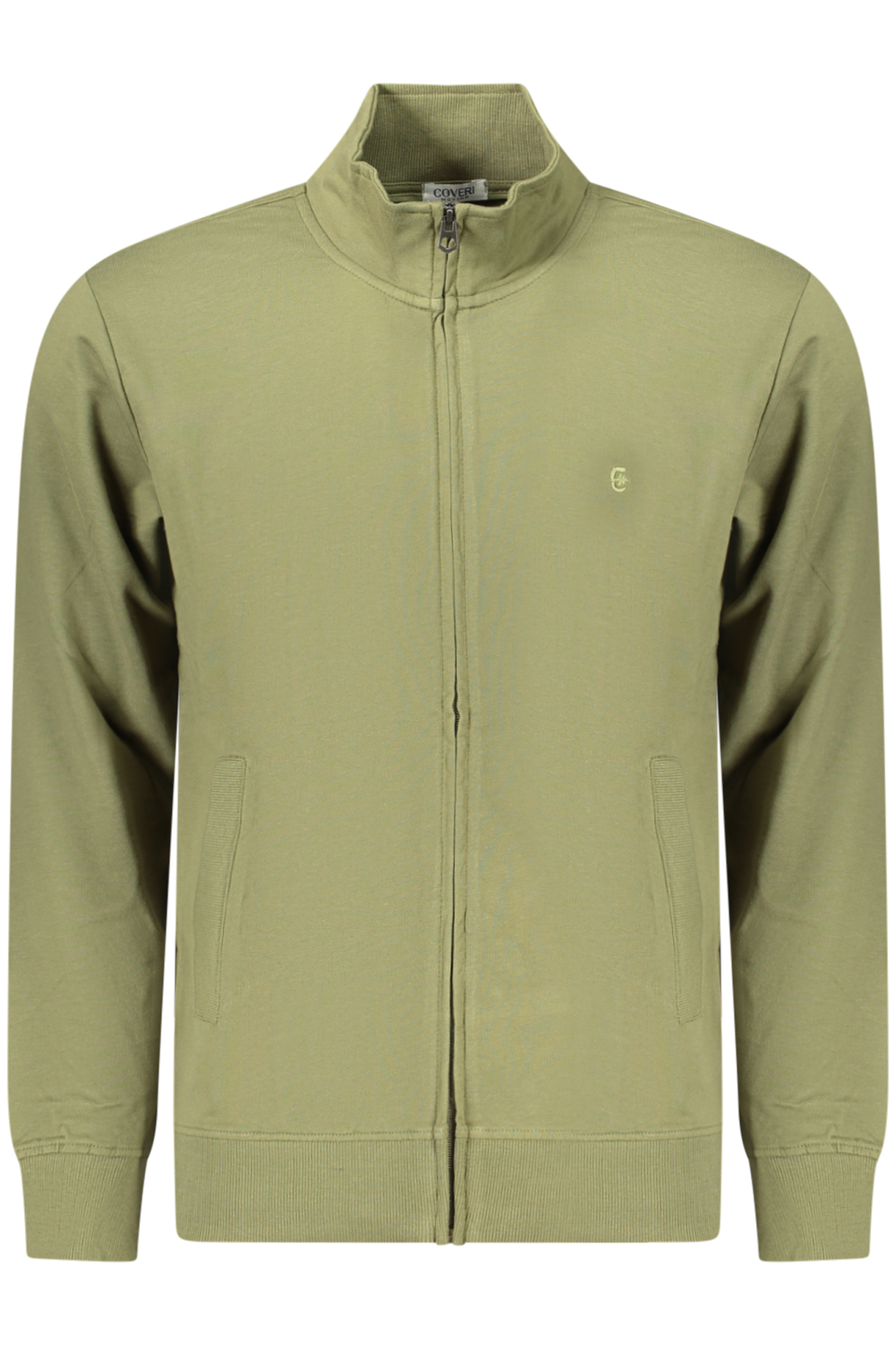 Hanorac verde cu fermoar pentru bărbați