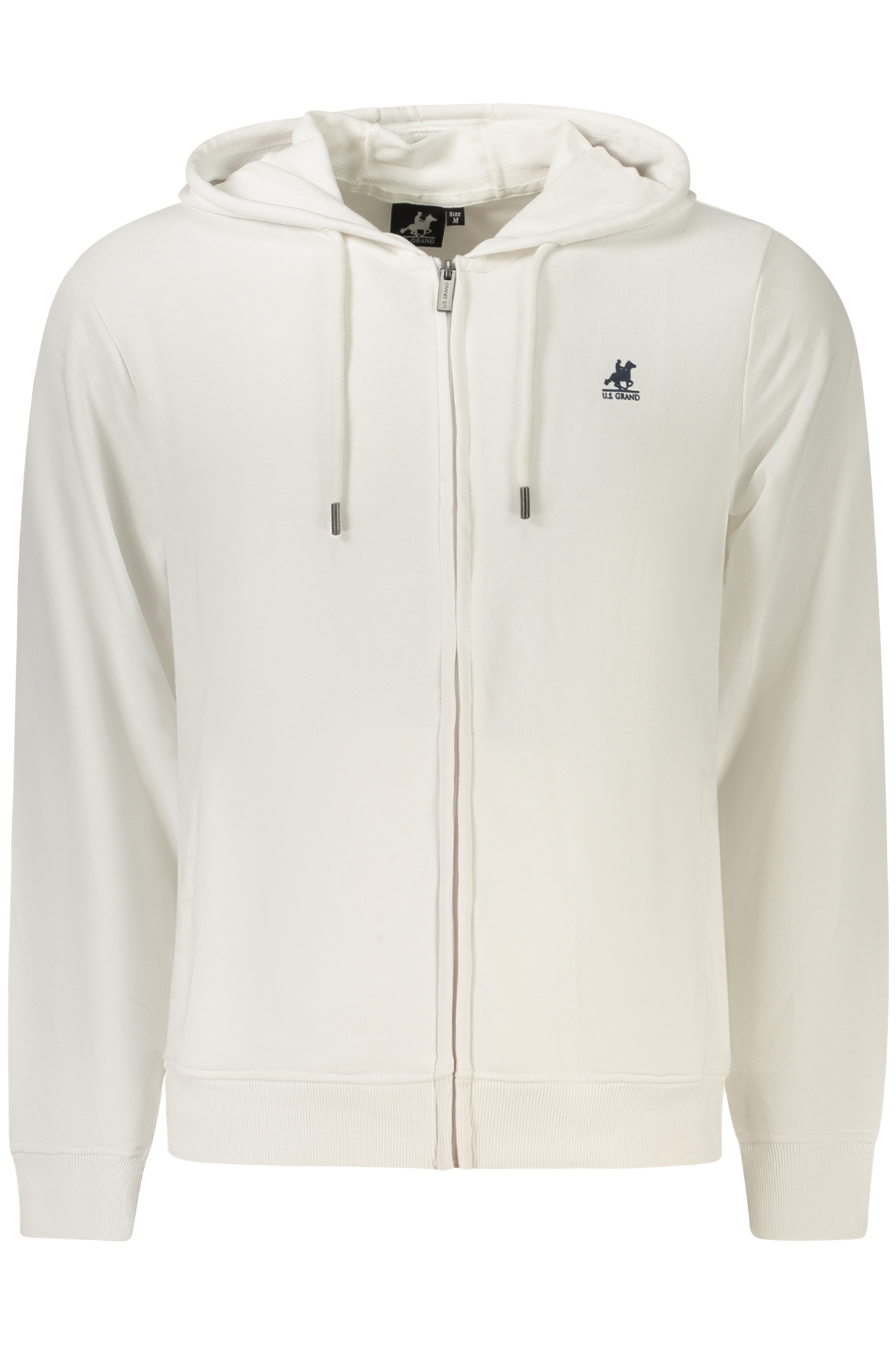 Мъжки бял суитшърт с цип