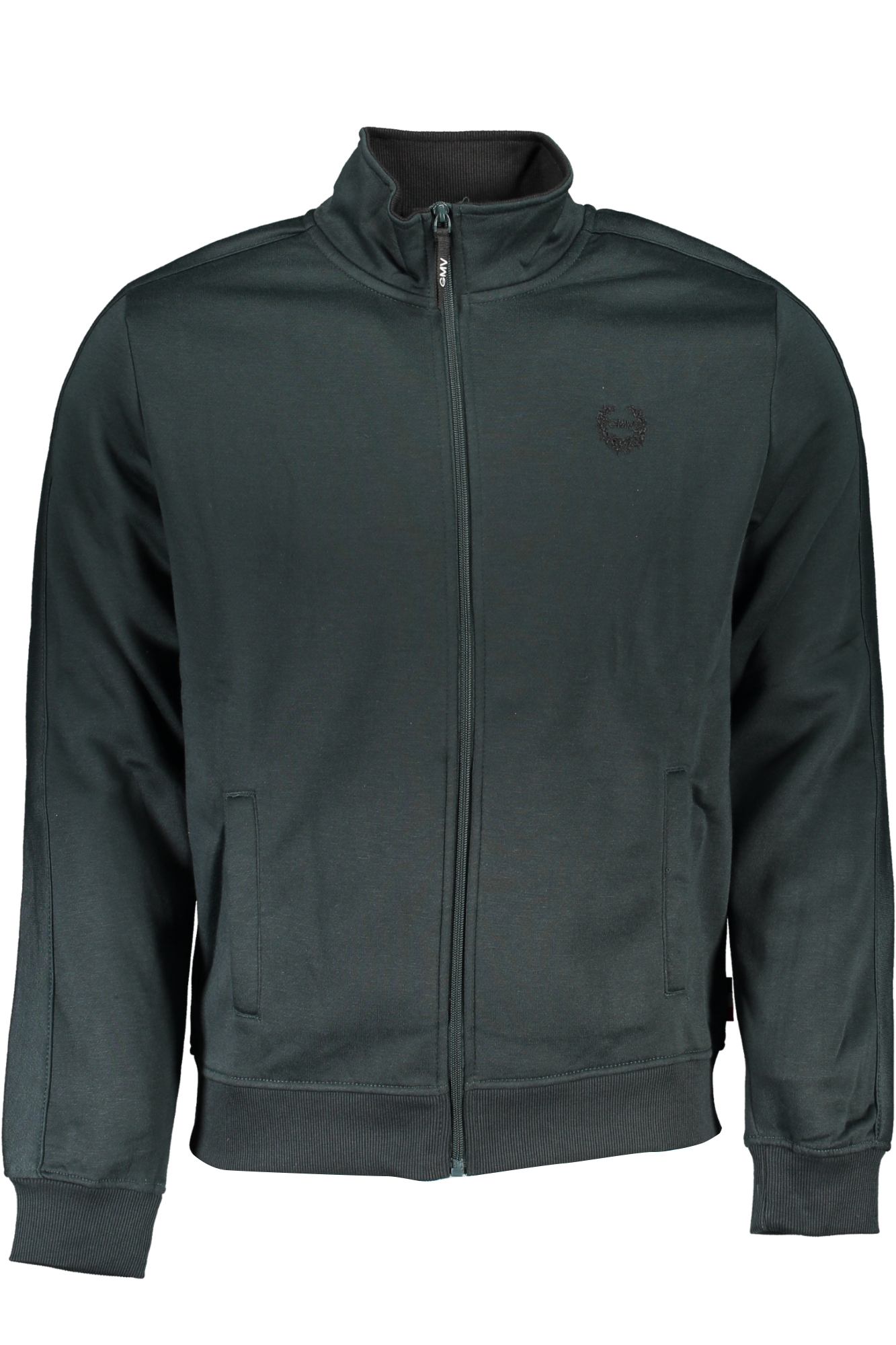 GIAN MARCO VENTURI MEN&#039;S GREEN ZIP SWEATSHIRT