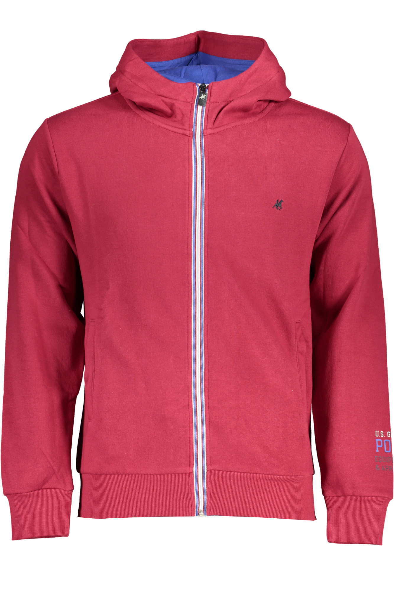 US GRAND POLO MEN'S RED ZIP SWEATSHIRT