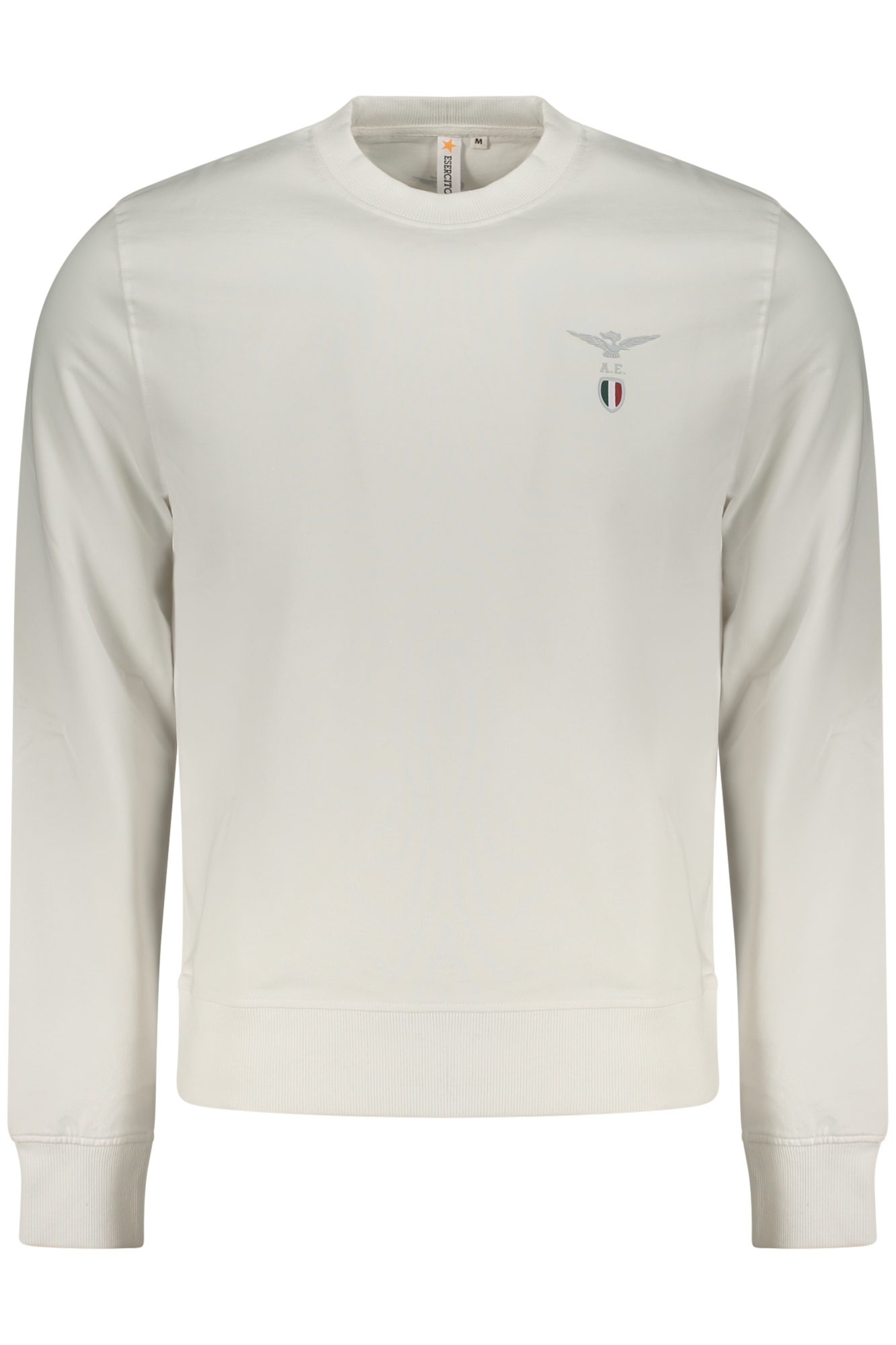 Бял мъжки суитшърт без качулка