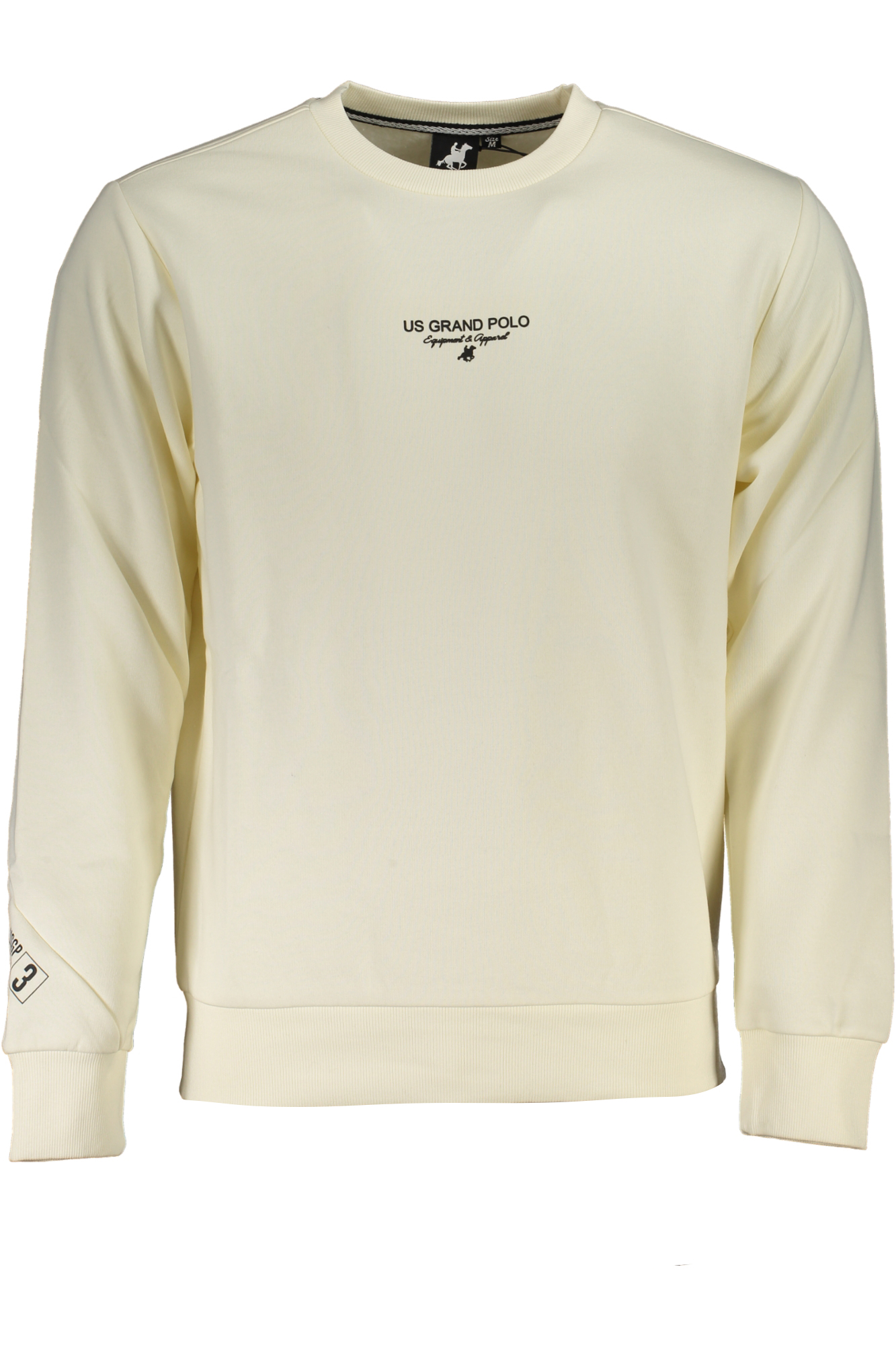 US GRAND POLO MENS WHITE ZIPLESS SWEATSHIRT