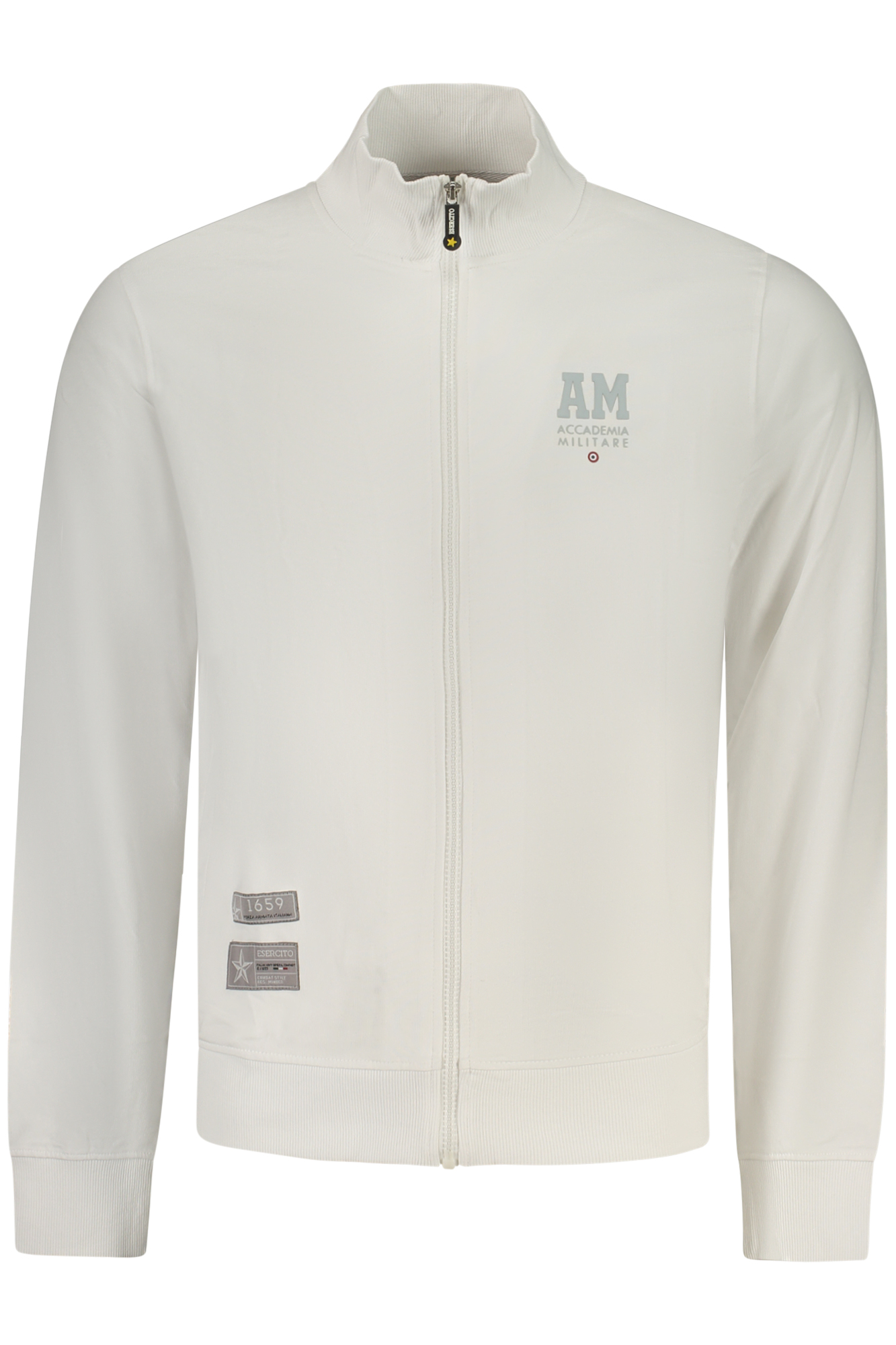 Мъжки бял суитшърт с цип