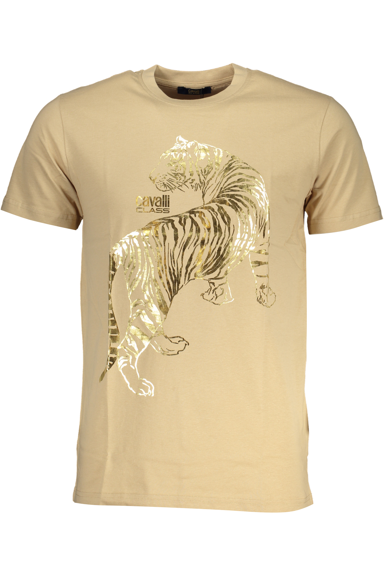 CAVALLI CLASS MEN'S SHORT SLEEVED T-SHIRT BEIGE