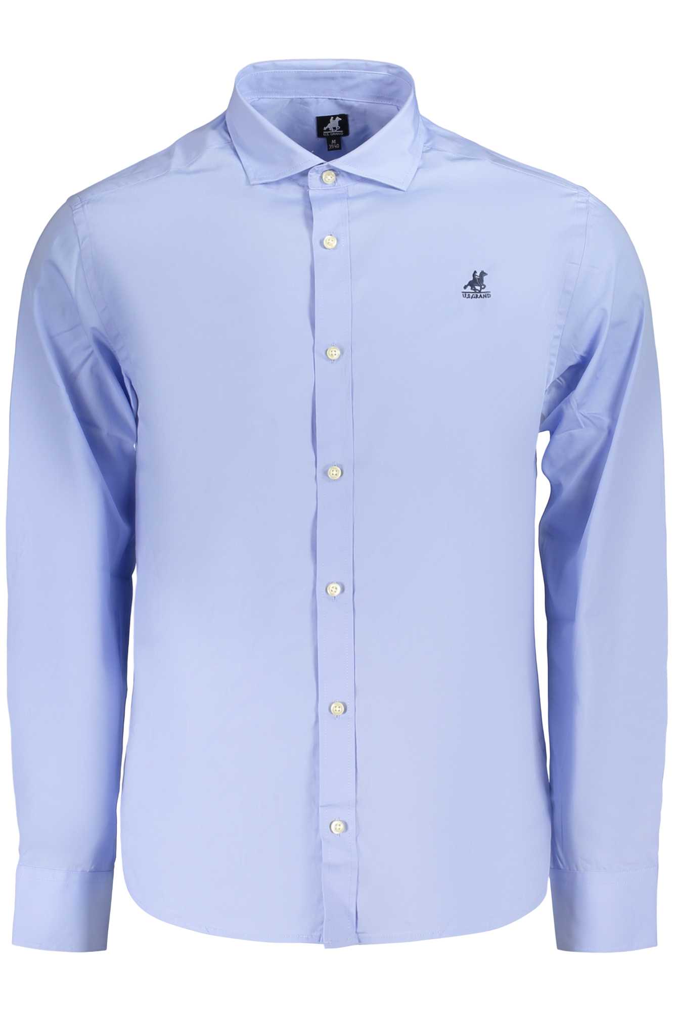 Мъжка синя риза с дълъг ръкав