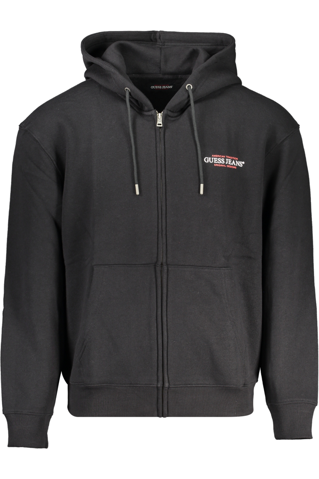 GUESS JEANS MEN&#039;S ZIP-UP SWEATSHIRT BLACK
